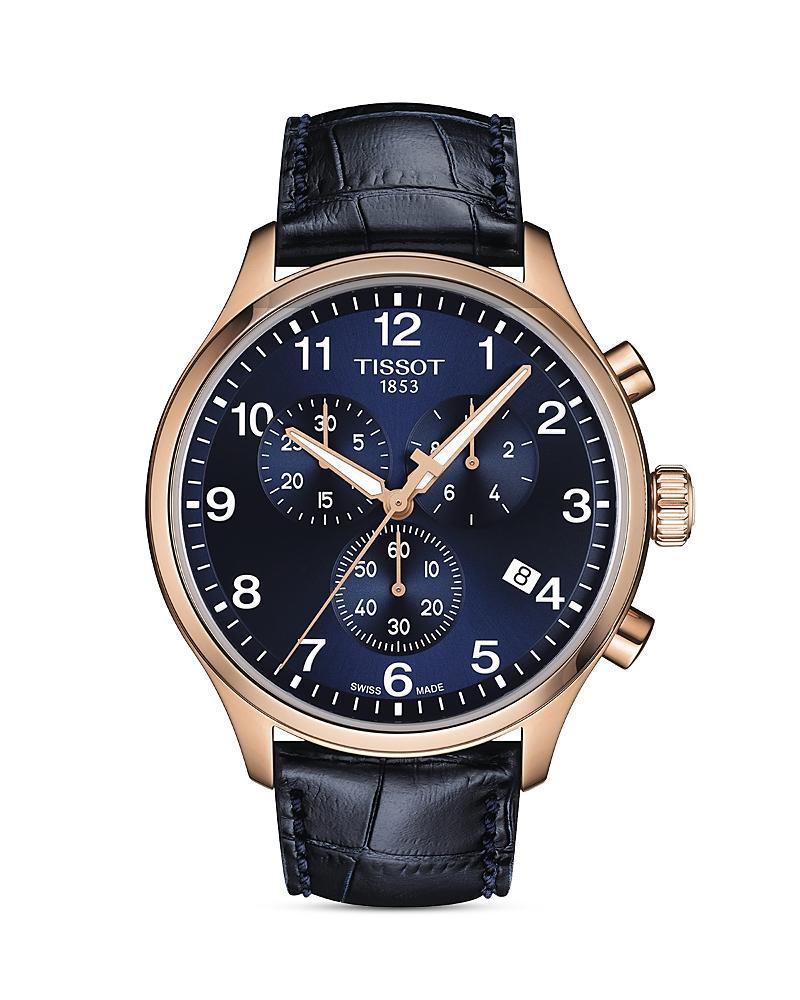 Tissot Mens Chrono XL Classic Chronograph Brown Leather Strap Watch Product Image