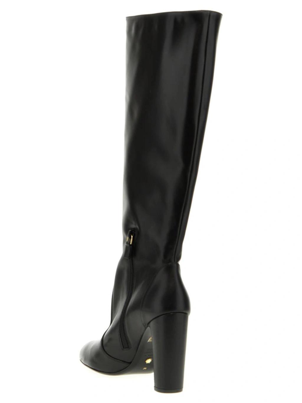 Women's Vida 100mm Leather Knee-high Boots In Black Product Image