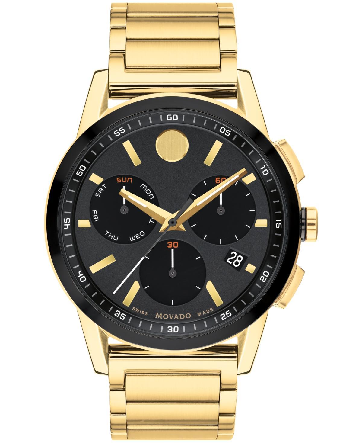 Movado Mens Museum Sport Chronograph Gold Stainless Steel Bracelet Watch Product Image