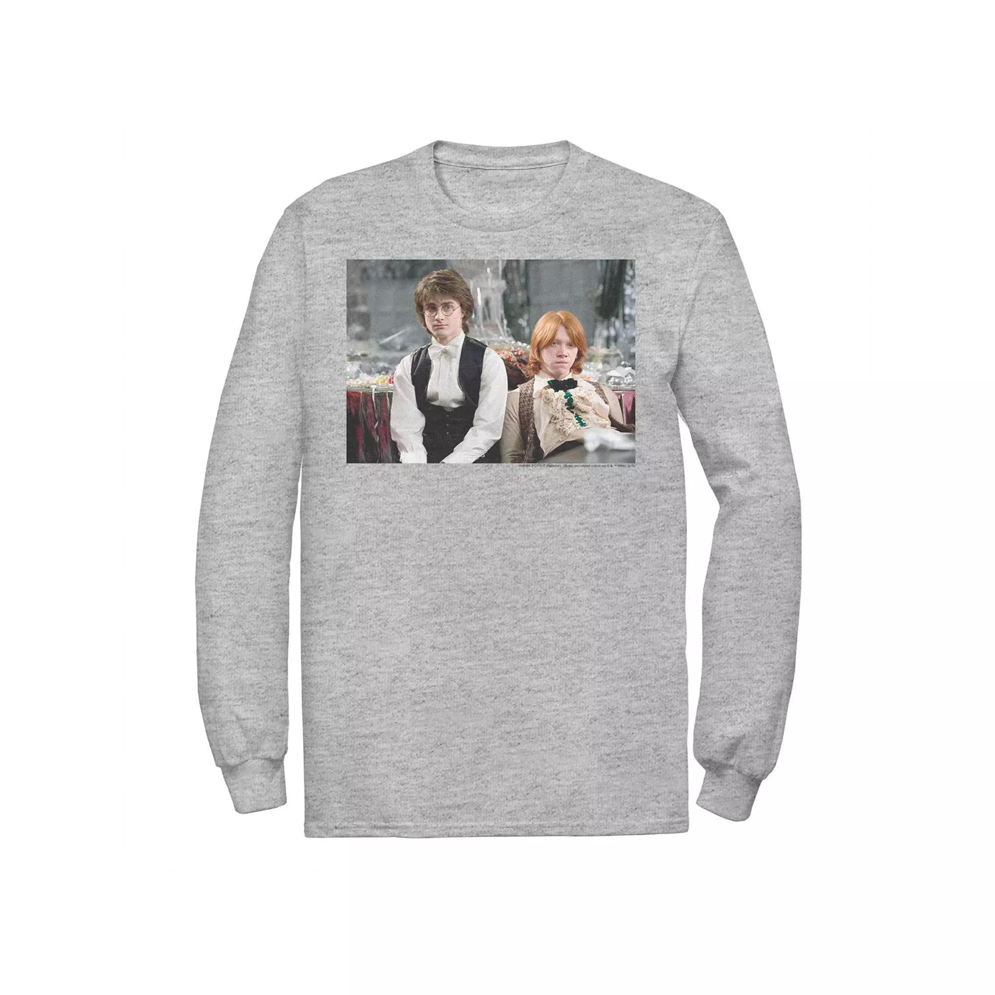 Men's Goblet Of Fire Harry And Ron Photo Real Tee, Size: XL, Athletic Grey Product Image