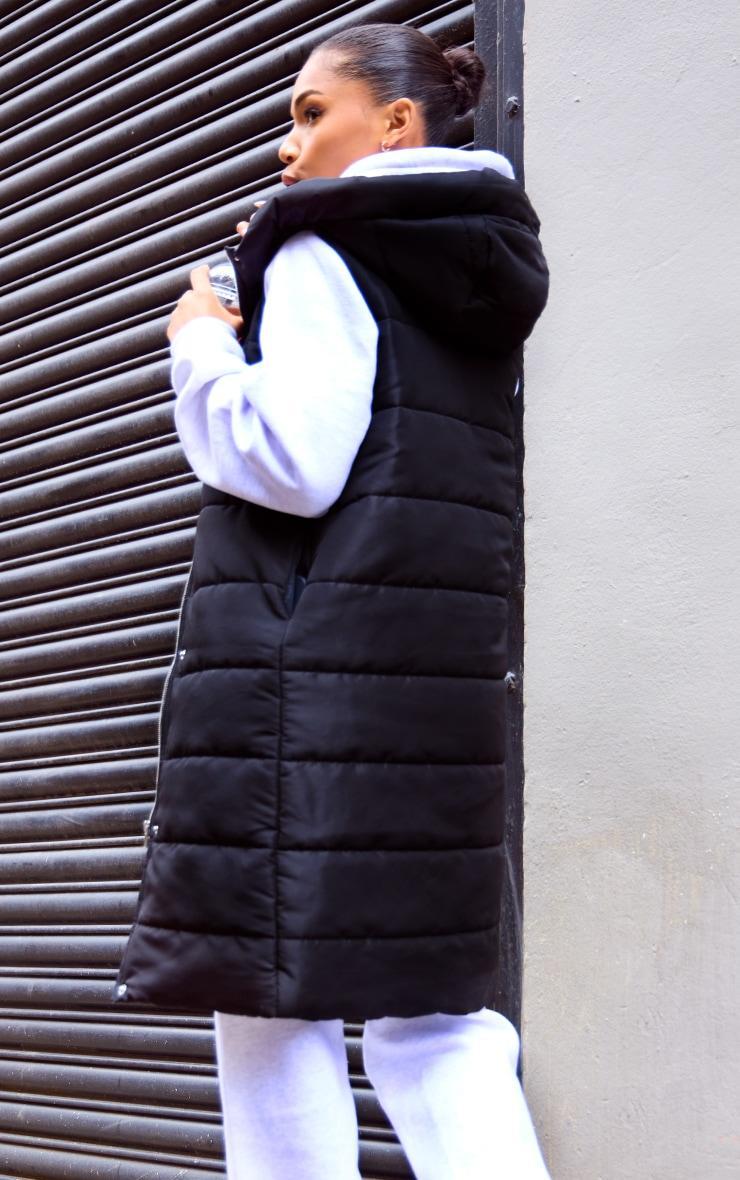 Black Longline Puffer Vest Product Image