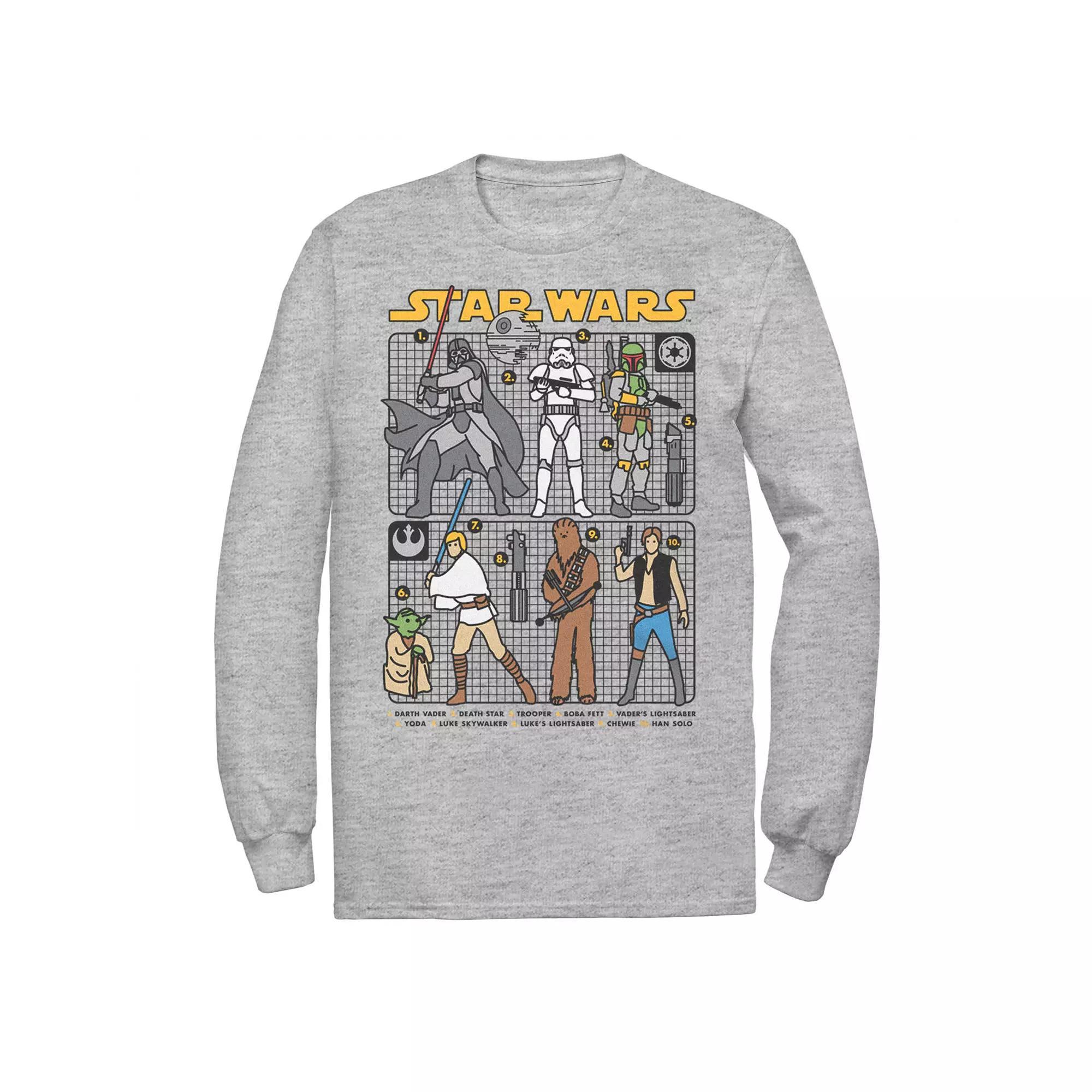 Men's Star Wars Crew Characters Darth Vader Han Solo Master Yoda Luke Skywalker Tee,  Product Image