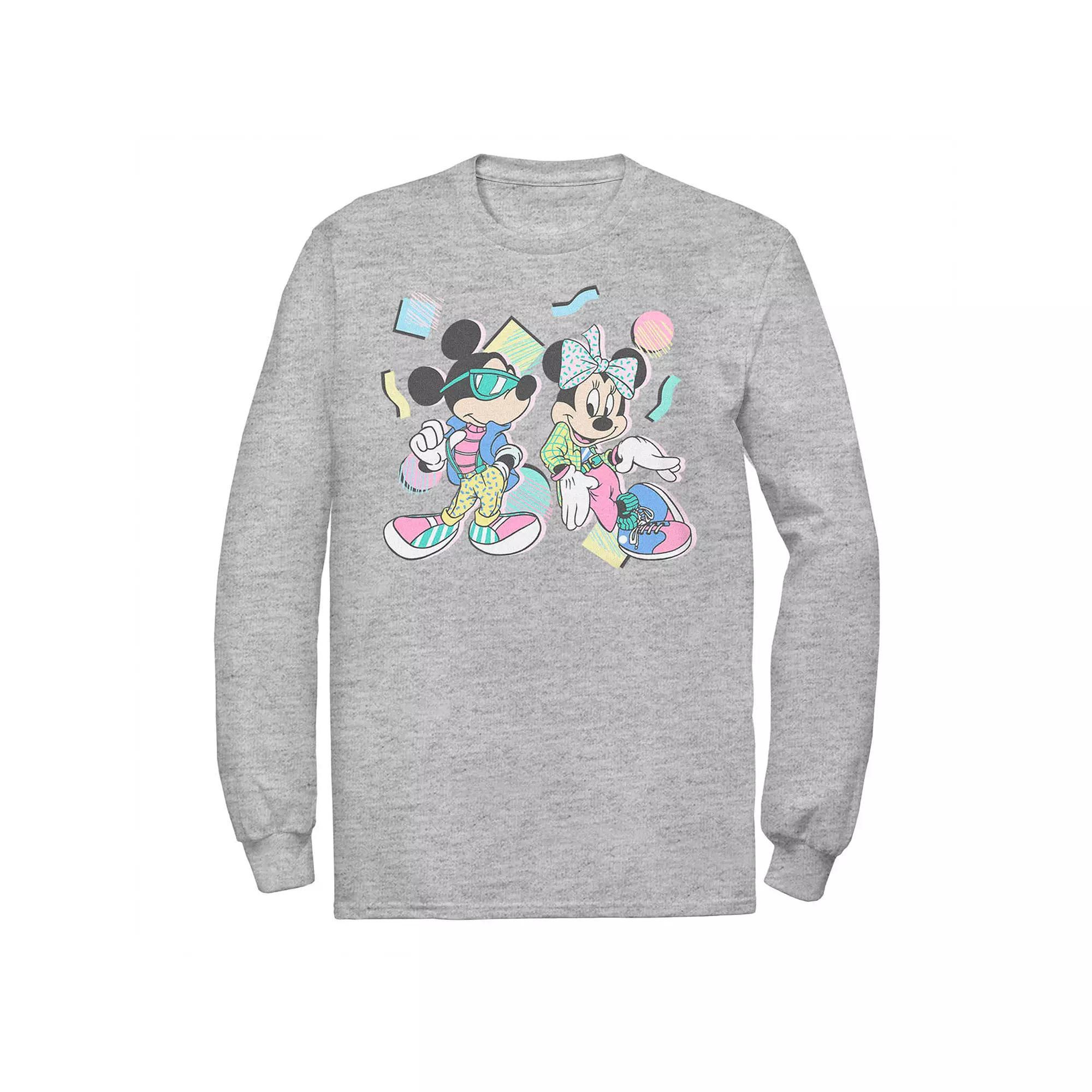 Men's Disney's Mickey And Minnie 80s Style Tee, Size: XXL, Athletic Grey Product Image
