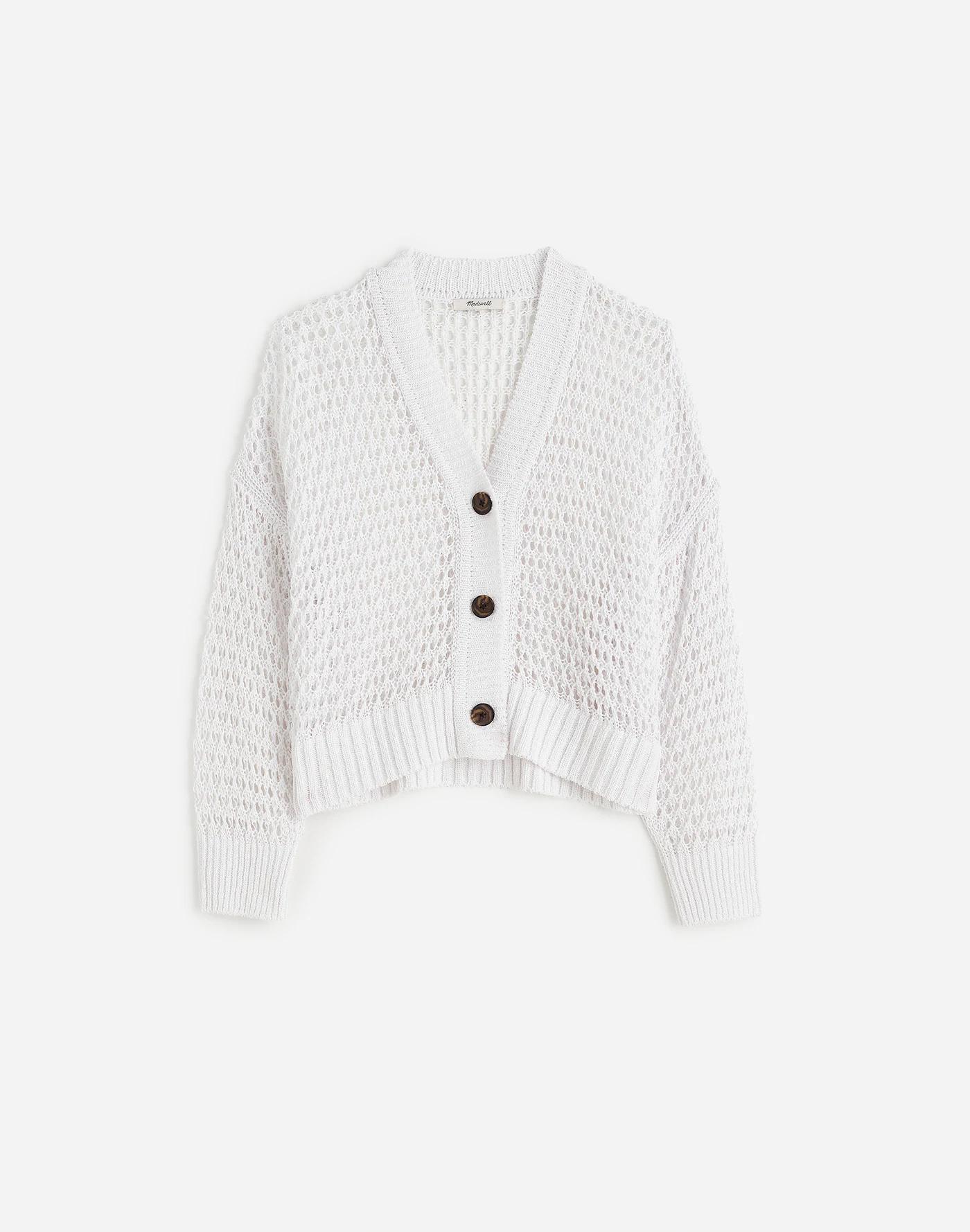 Open-Stitch V-Neck Cardigan Product Image