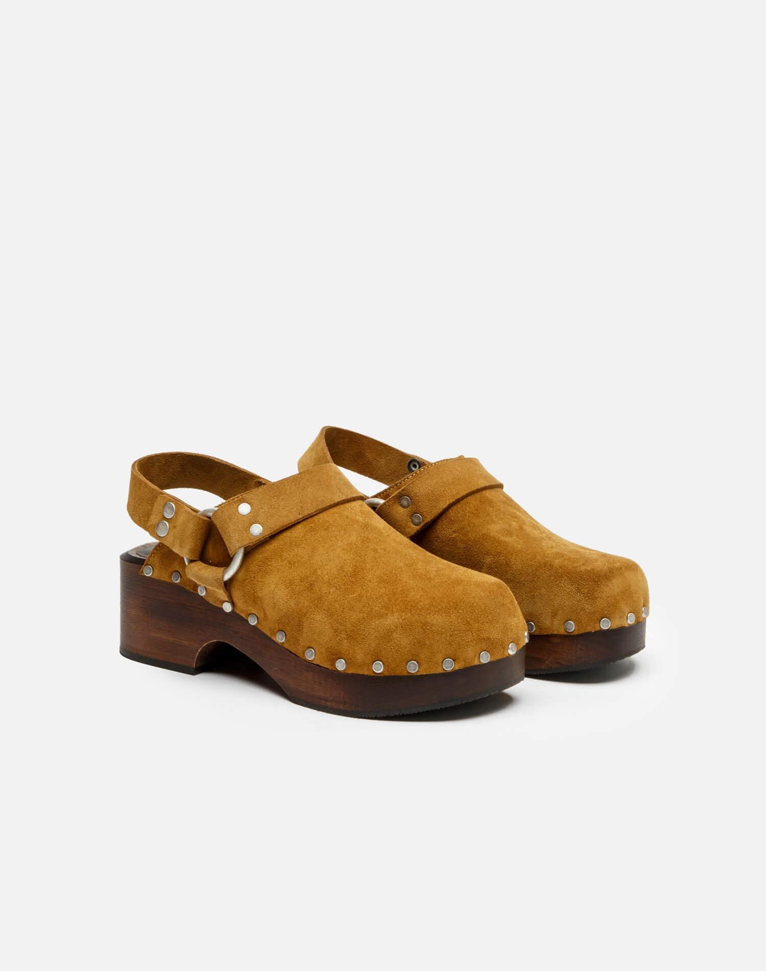 70s Studded Slingback Clog - Cuoio Suede Female Product Image