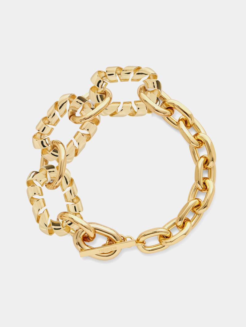 Gold oversized XL link twist necklace Product Image