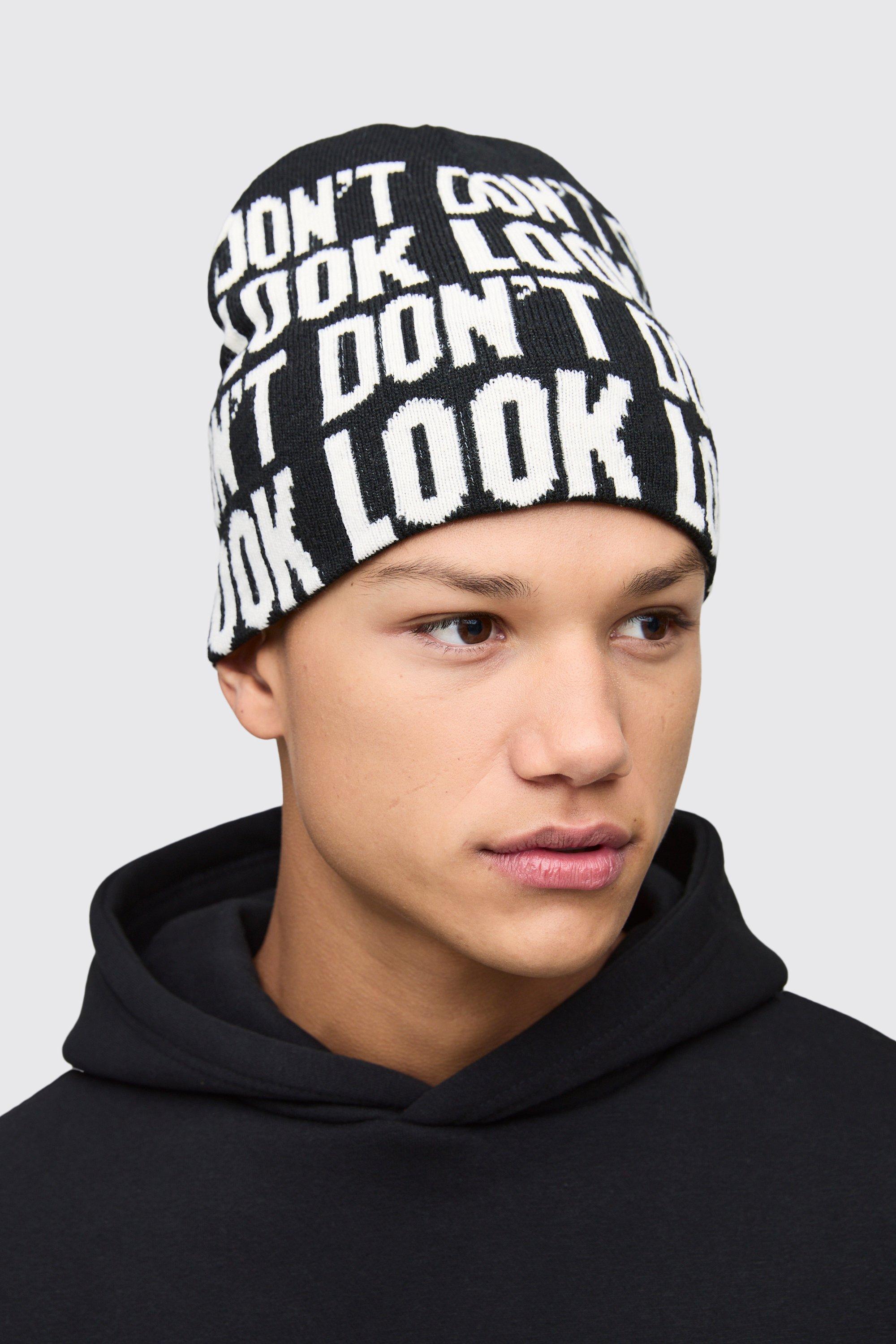 Don't Look Beanie | boohooMAN USA Product Image