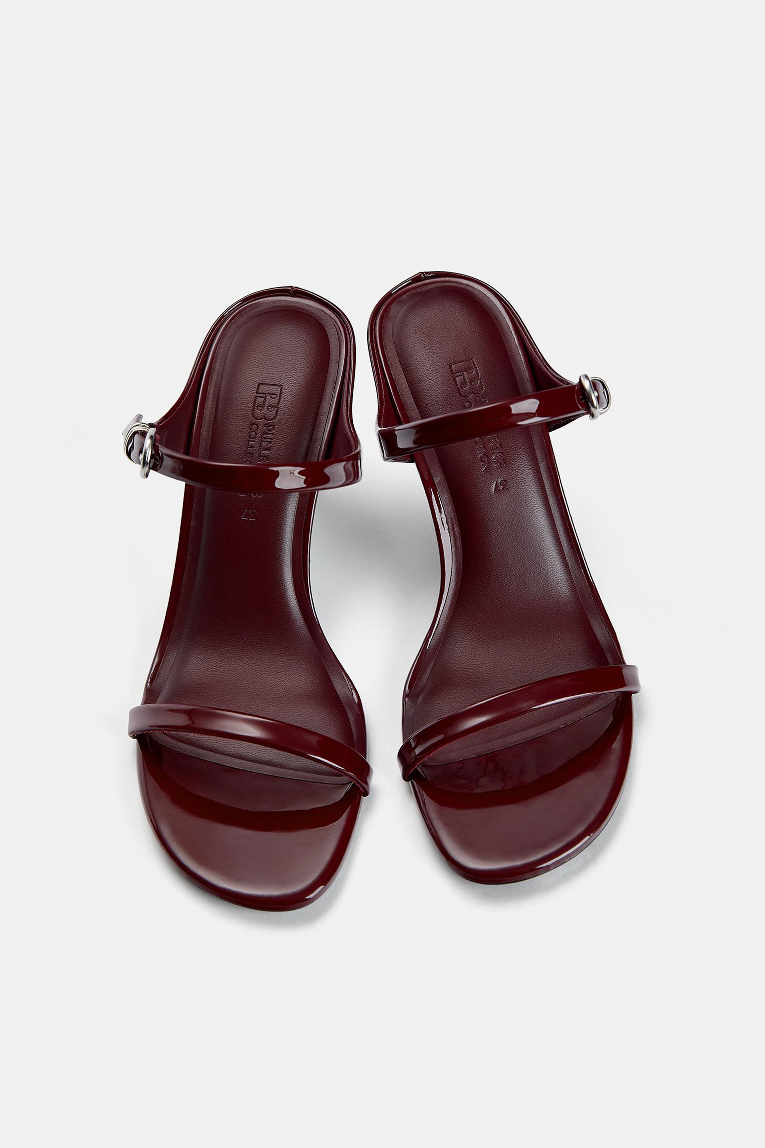 Faux patent leather heeled sandals Product Image