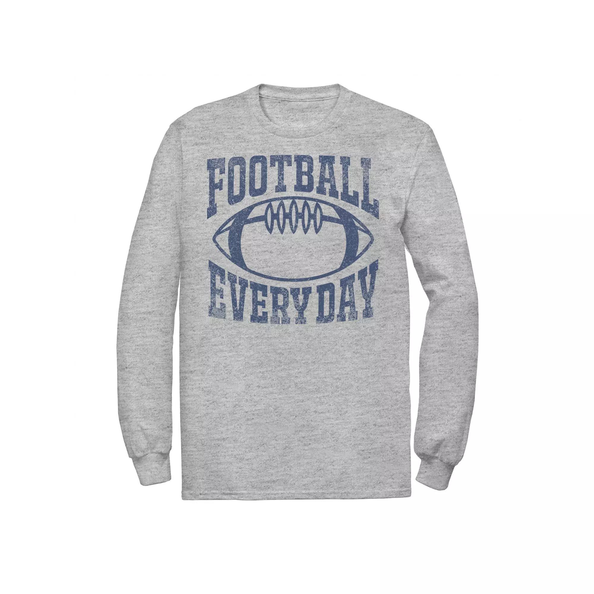Men's Football Every Day Vintage Collegiate Navy Long Sleeve Graphic Tee,  Product Image