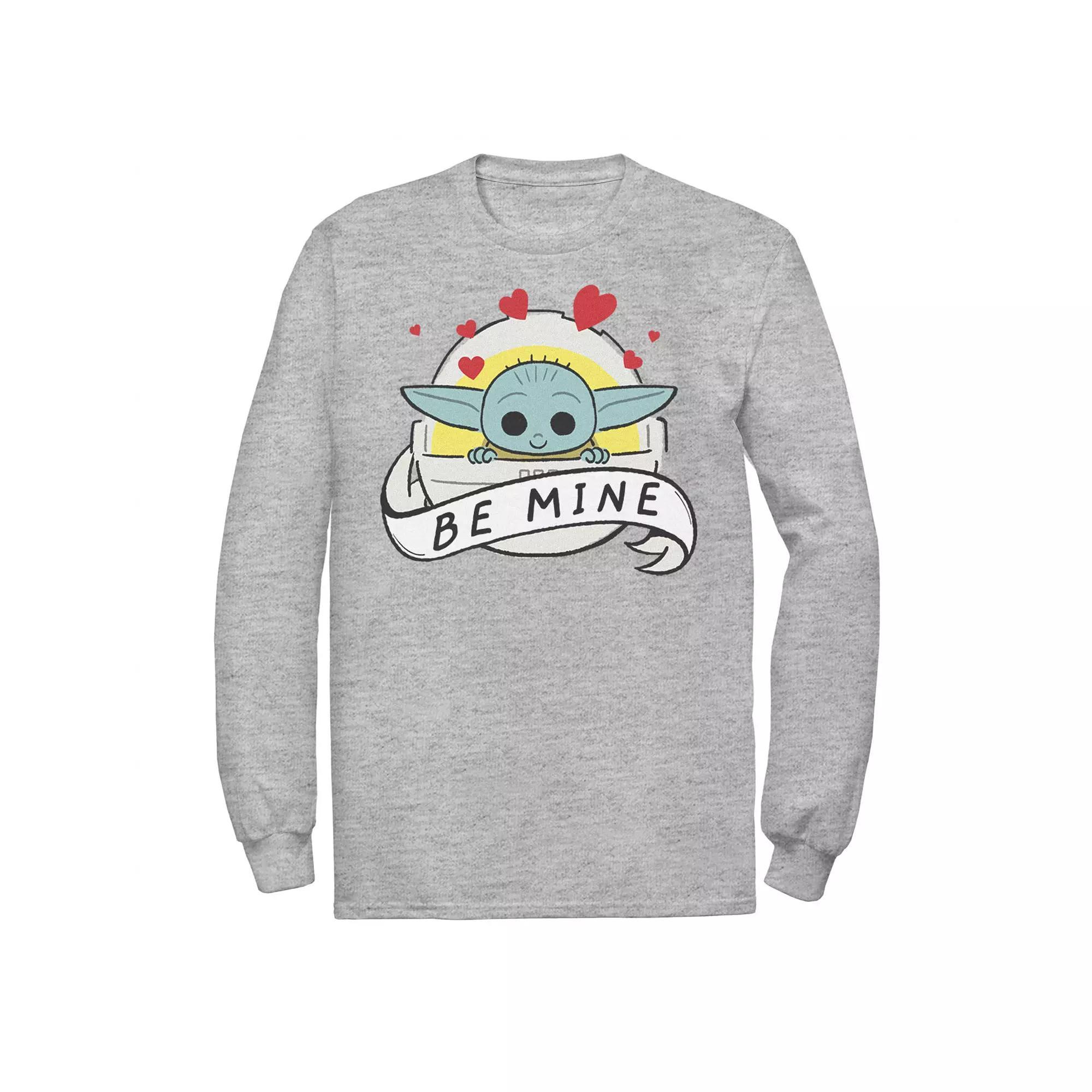 Men's Star Wars The Mandalorian The Child Be Mine Valentine's Day Tee, Size: XL, Athletic Grey Product Image