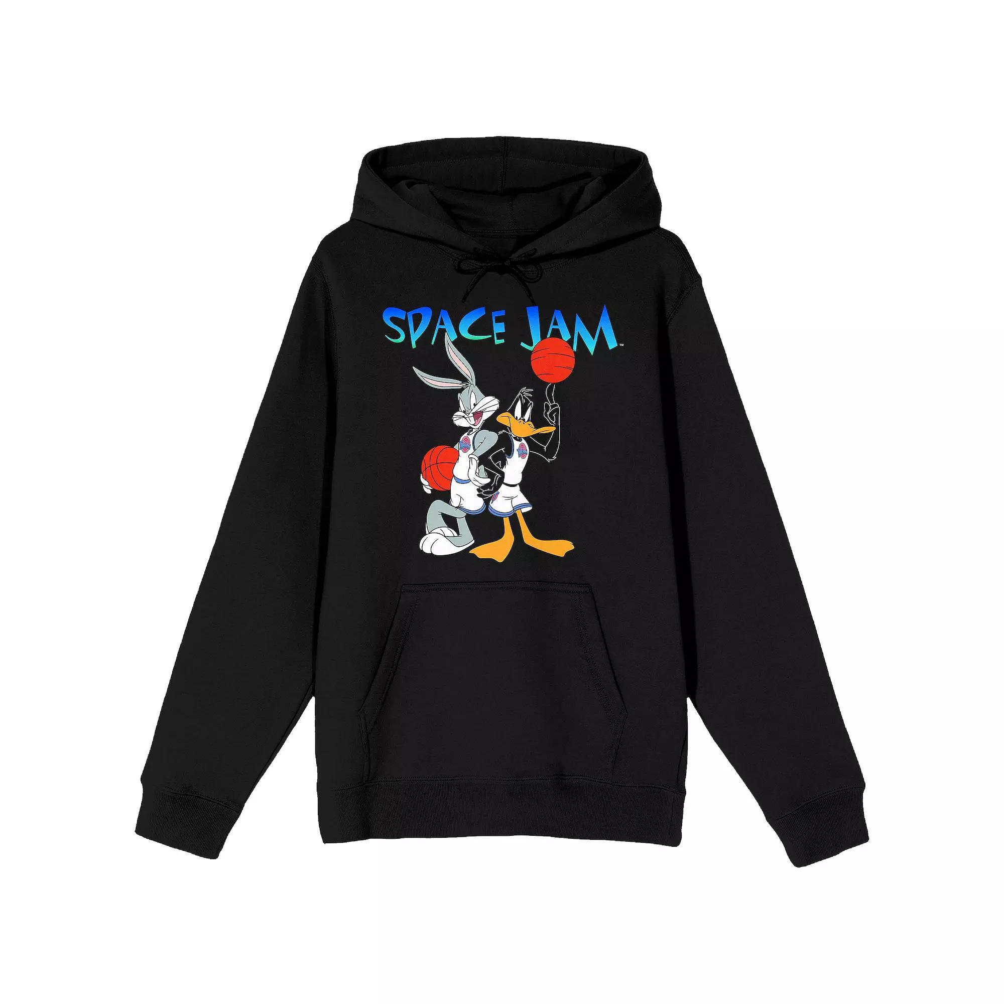 Men's Space Jam 1996 Bugs & Daffy Graphic Hoodie, Size: XL, Black Product Image