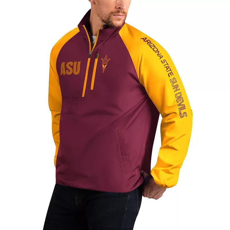 Men's G-III Sports by Carl Banks Maroon Arizona State Sun Devils Point Guard Raglan Half-Zip Jacket, Size: Medium, Red Product Image
