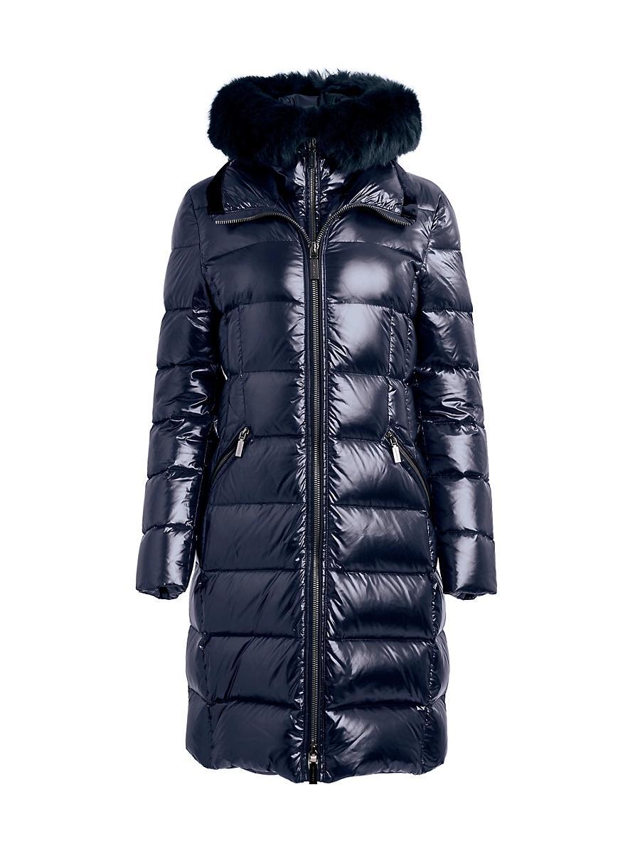 Womens Kat Shearling-Trimmed Puffer Coat Product Image