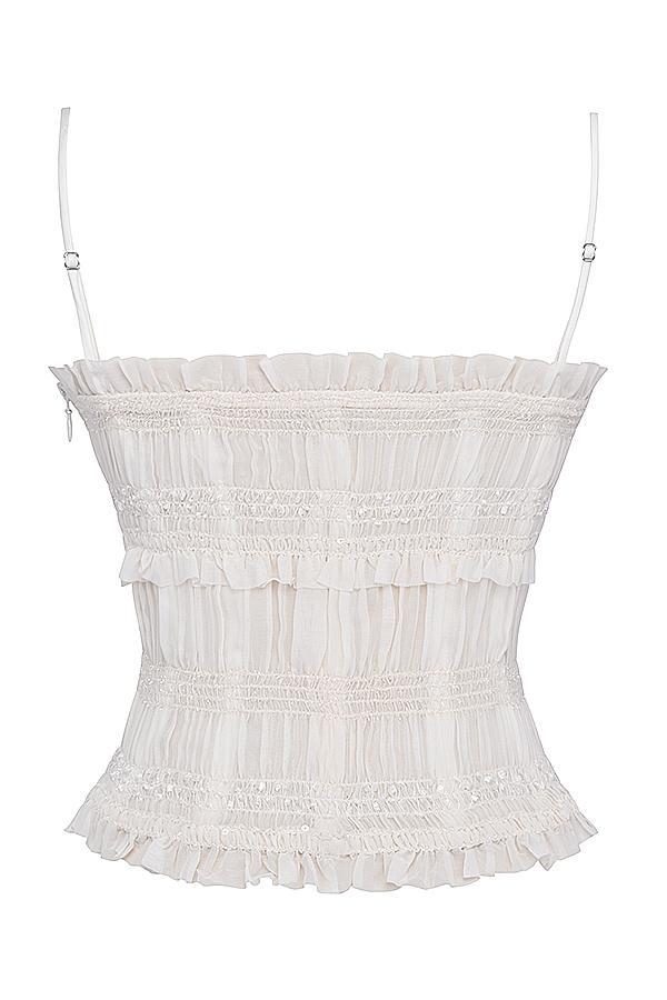 Lula Ivory Sequin Pleat Corset Product Image