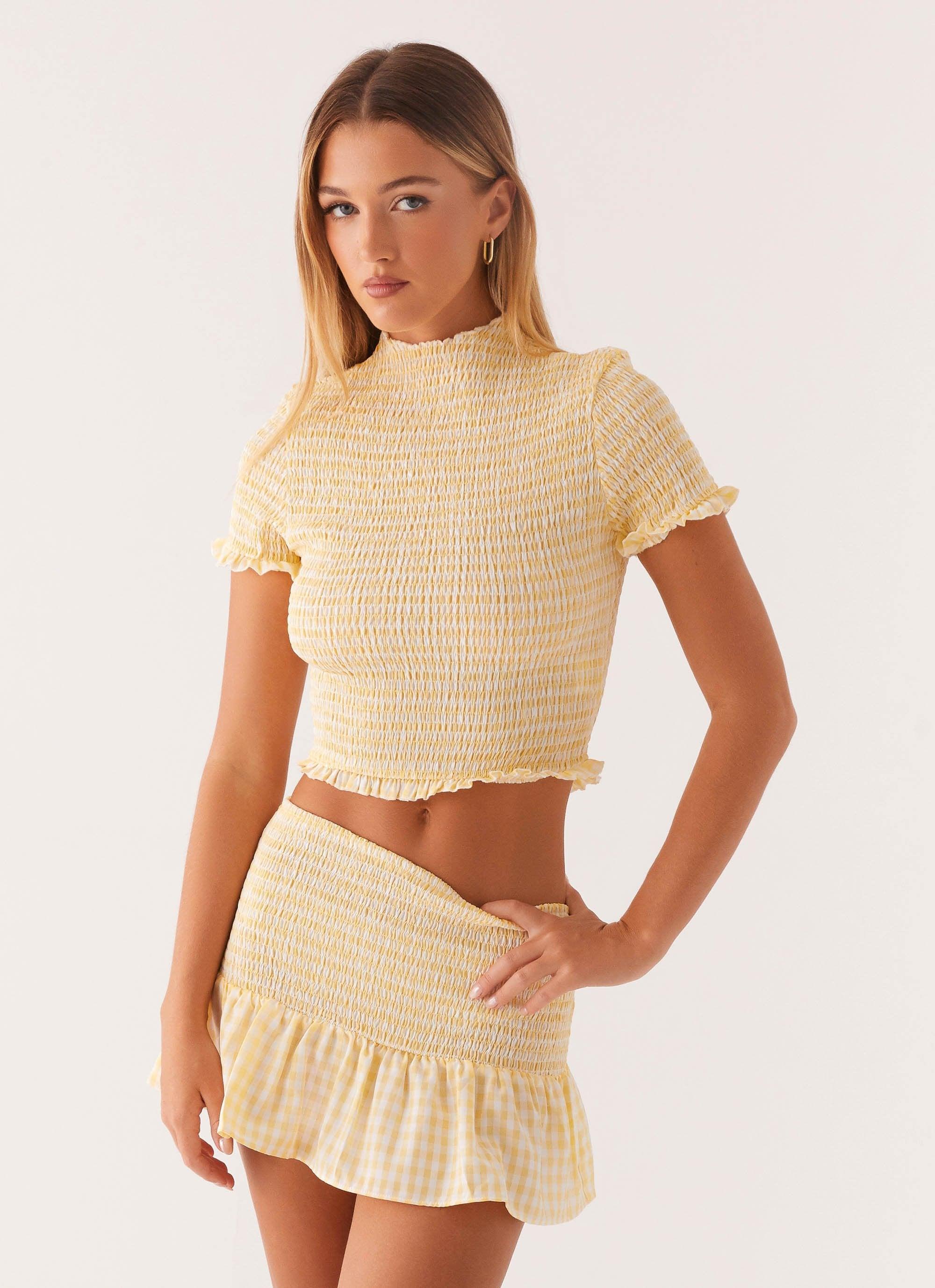 Sweetest Pie T-Shirt - Yellow Gingham Product Image