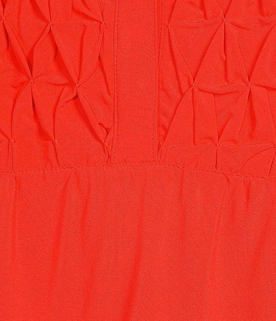 John Mark Split Neck 3/4 Sleeve Embroidered Motif Tunic Product Image