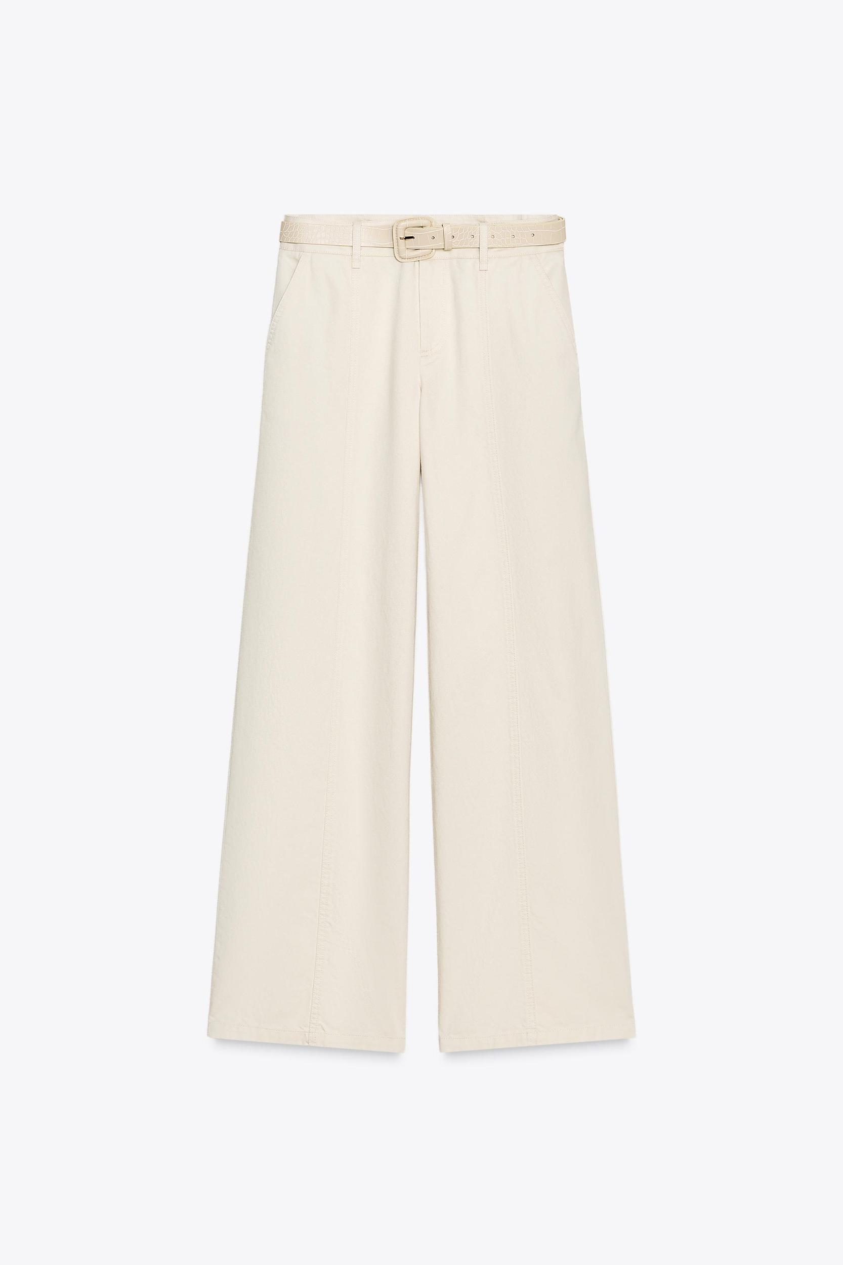 WIDE LEG BELTED PANTS Product Image