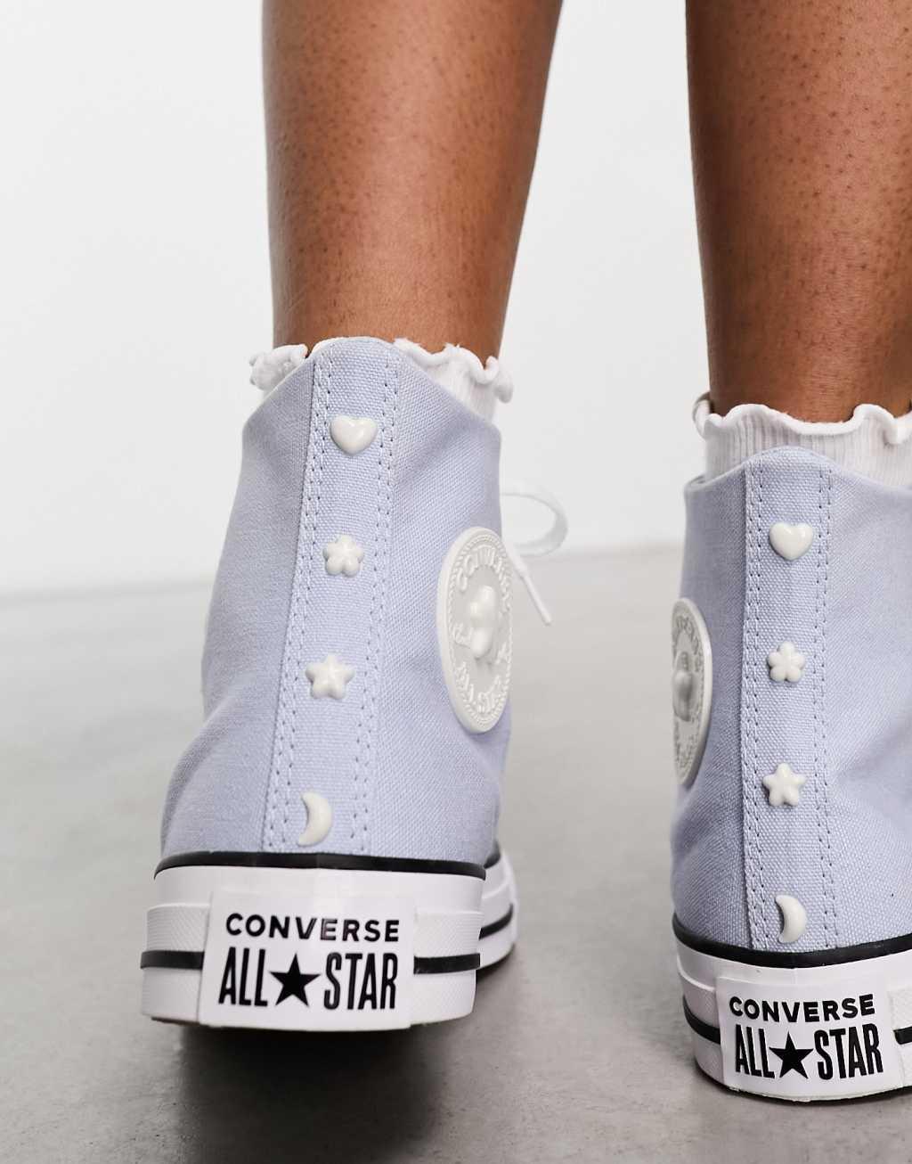 Converse Chuck Taylor All Star sneakers with star gems in light blue Product Image