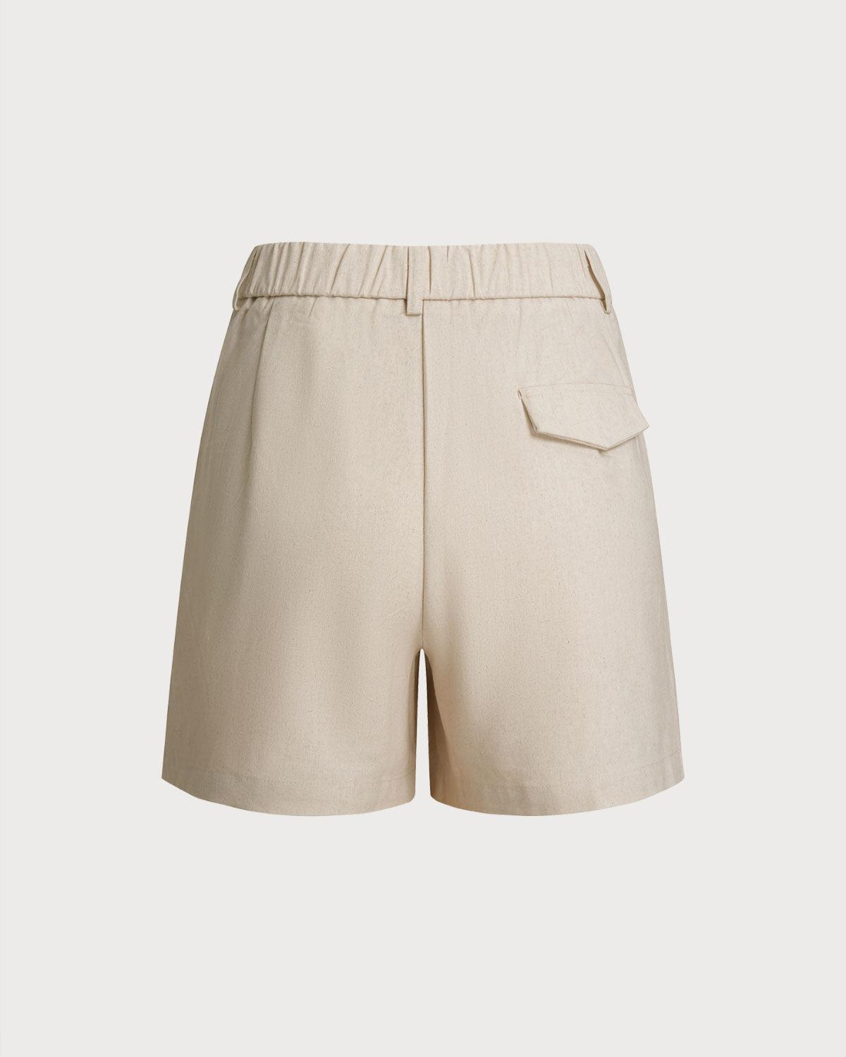 Apricot Pleated Pocket Shorts Product Image