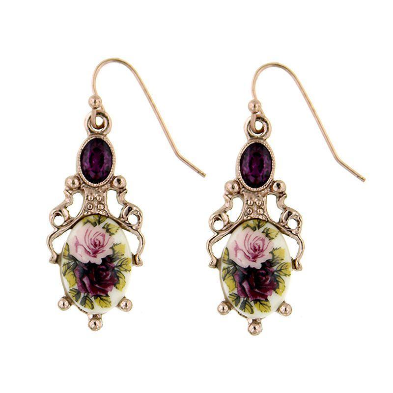 1928 Flower Drop Earrings, Womens, Multi Product Image