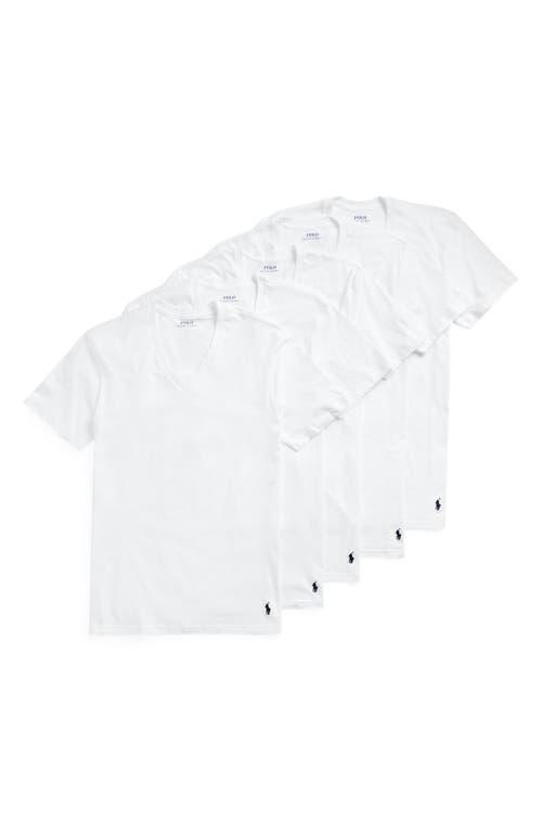 Classic Fit Cotton Wicking V-Neck T-Shirt 5-Pack Product Image