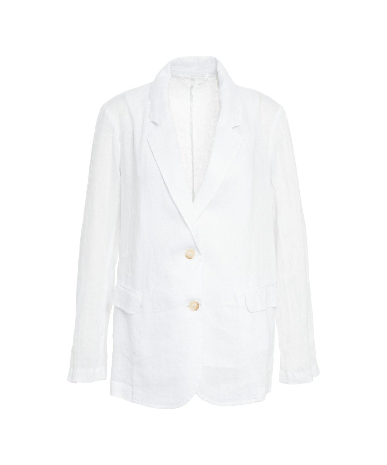 Linen single-breasted blazer Product Image