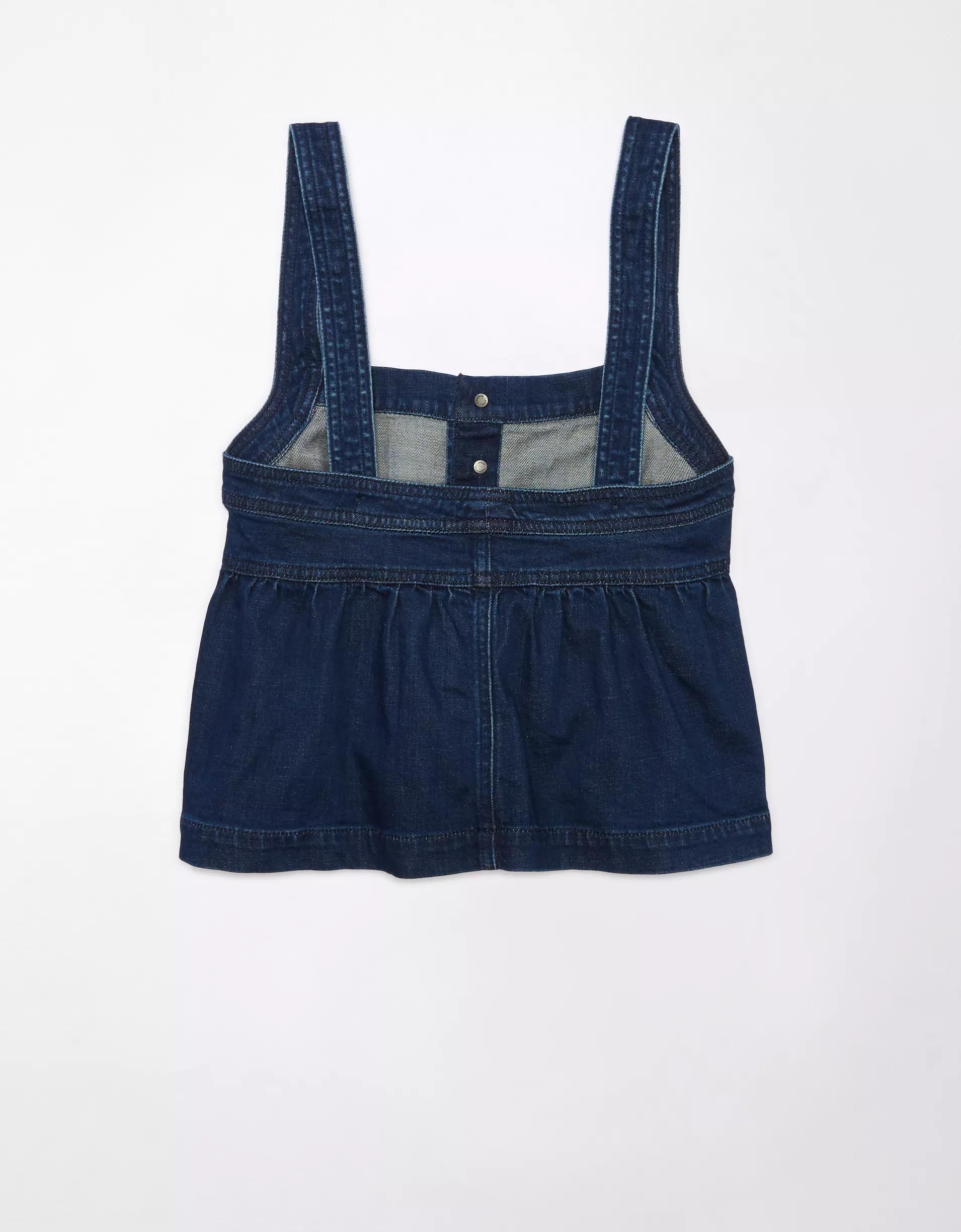AE Sleeveless Denim Babydoll Top Product Image