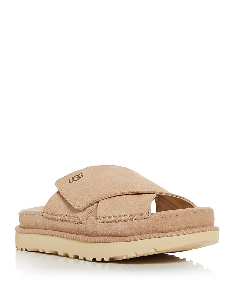 UGG Goldenstar Cross Slide Suede Platform Sandals Product Image