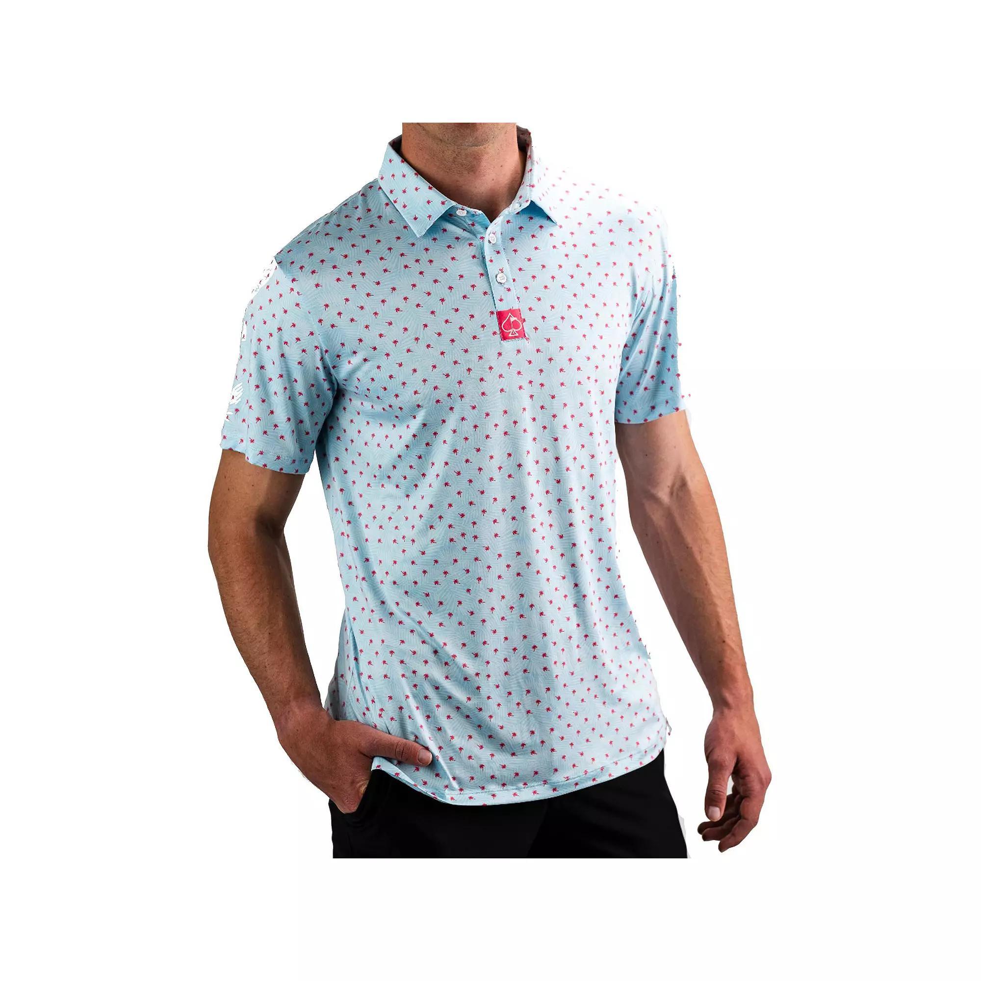 Pins and Aces Men's Golf Polo, Size: Small, Light Blue Product Image