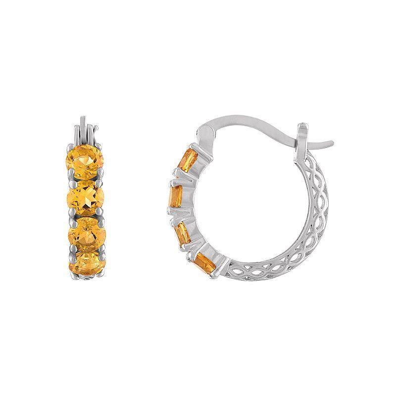 Designs by Gioelli Sterling Silver Filigree Hoop Earrings, Women's, Purple Product Image