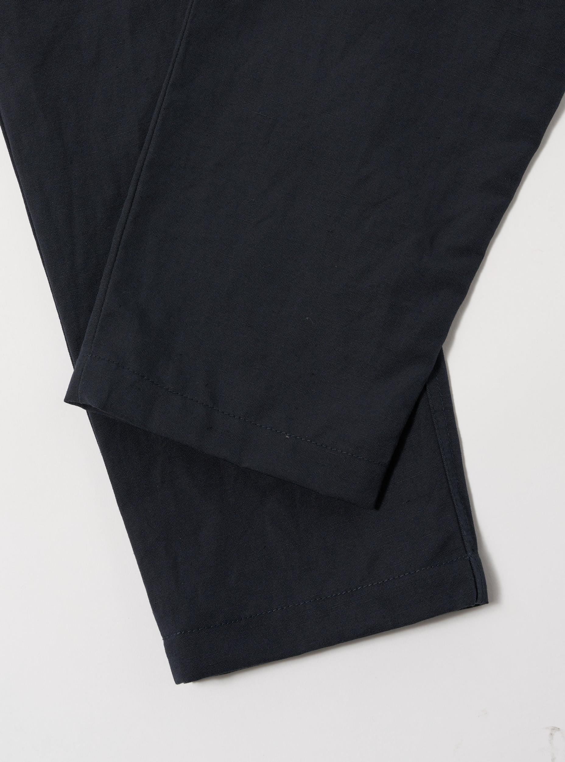 Universal Works Military Chino in Navy Linen Slub Weave Product Image