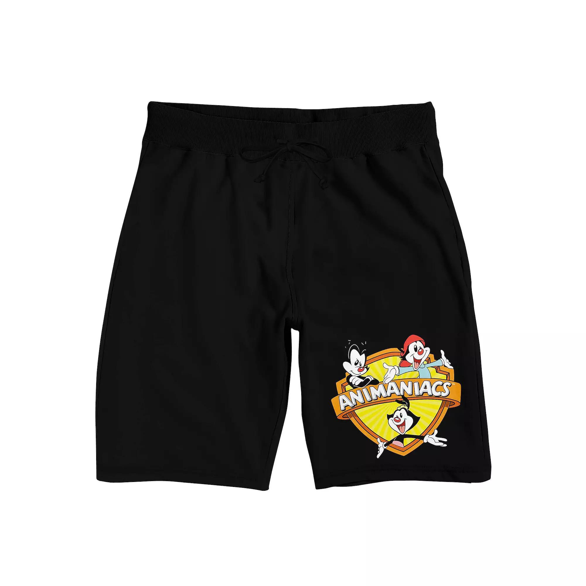 Men's Animaniacs Logo Sleep Shorts, Size: Small, Black Product Image