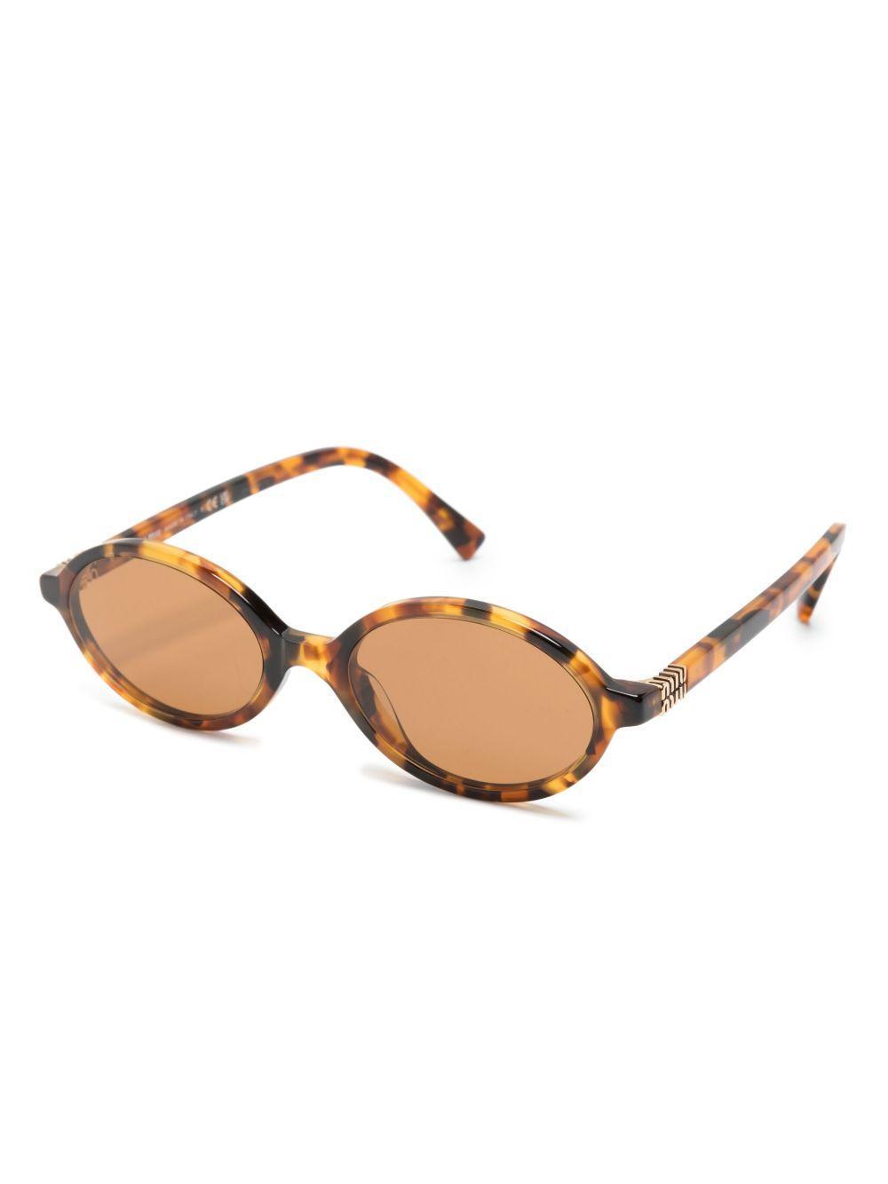 tortoiseshell oval-frame sunglasses Product Image