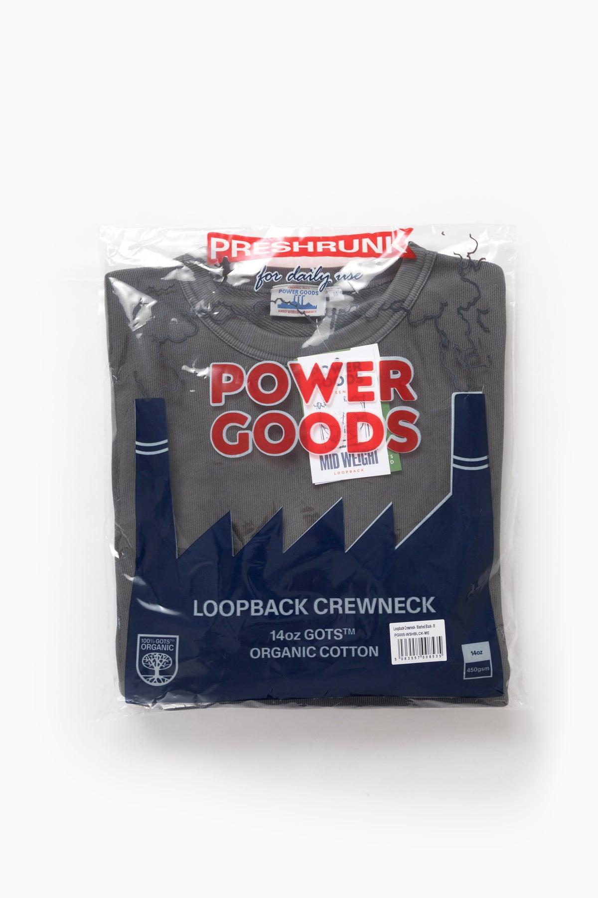 Power Goods - Loopback Crewneck - Washed Black Product Image