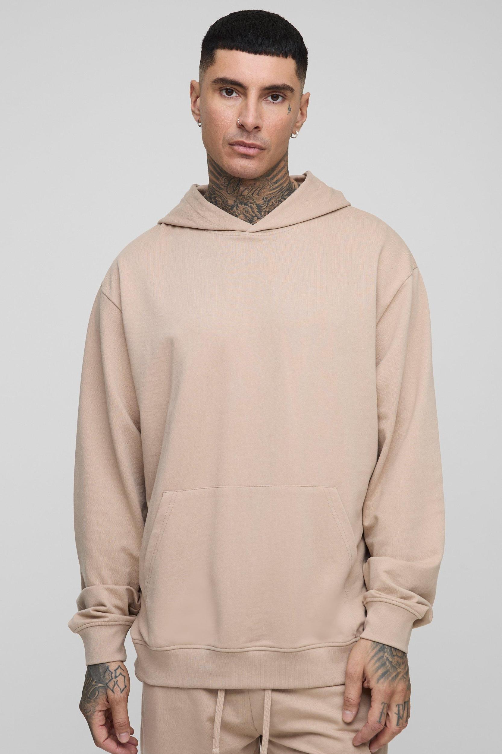 Tall 260GSM Loopback Oversized Fit Basic Hoodie | boohooMAN USA Product Image