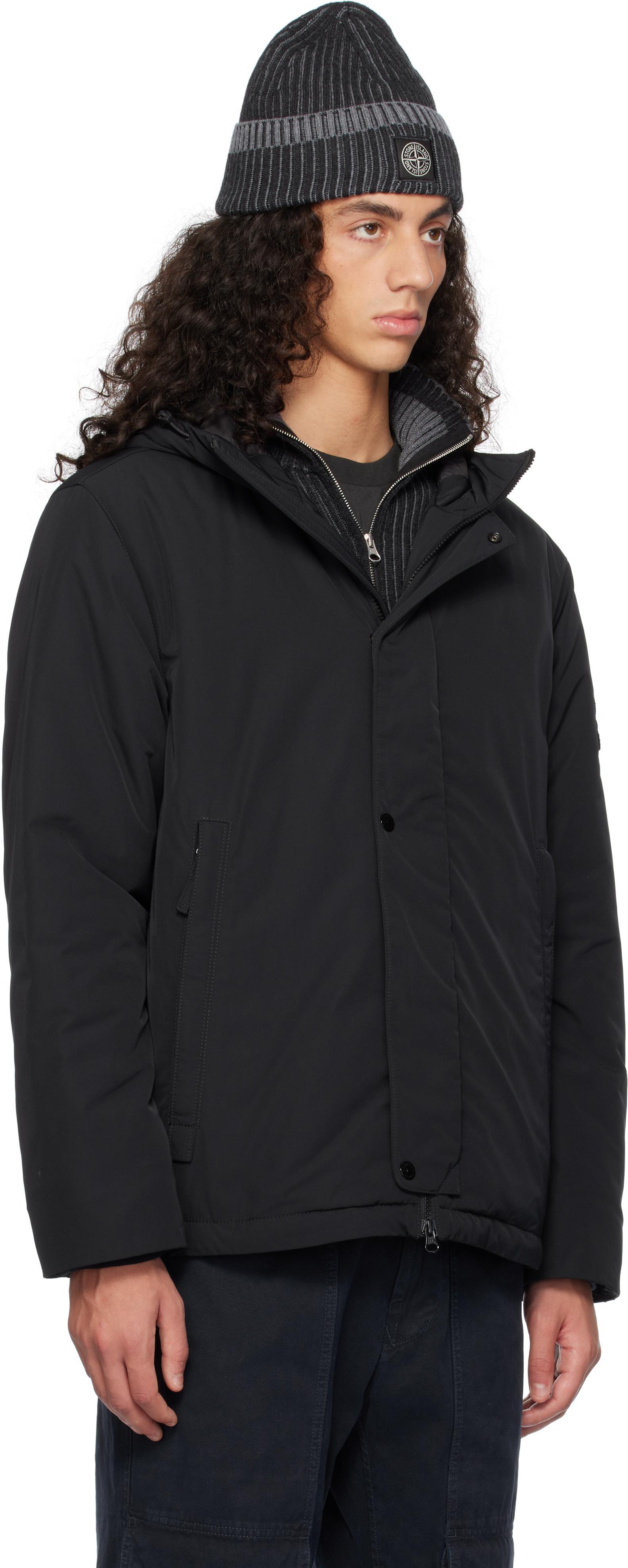 STONE ISLAND Hooded Jacket In V0029 Black Product Image