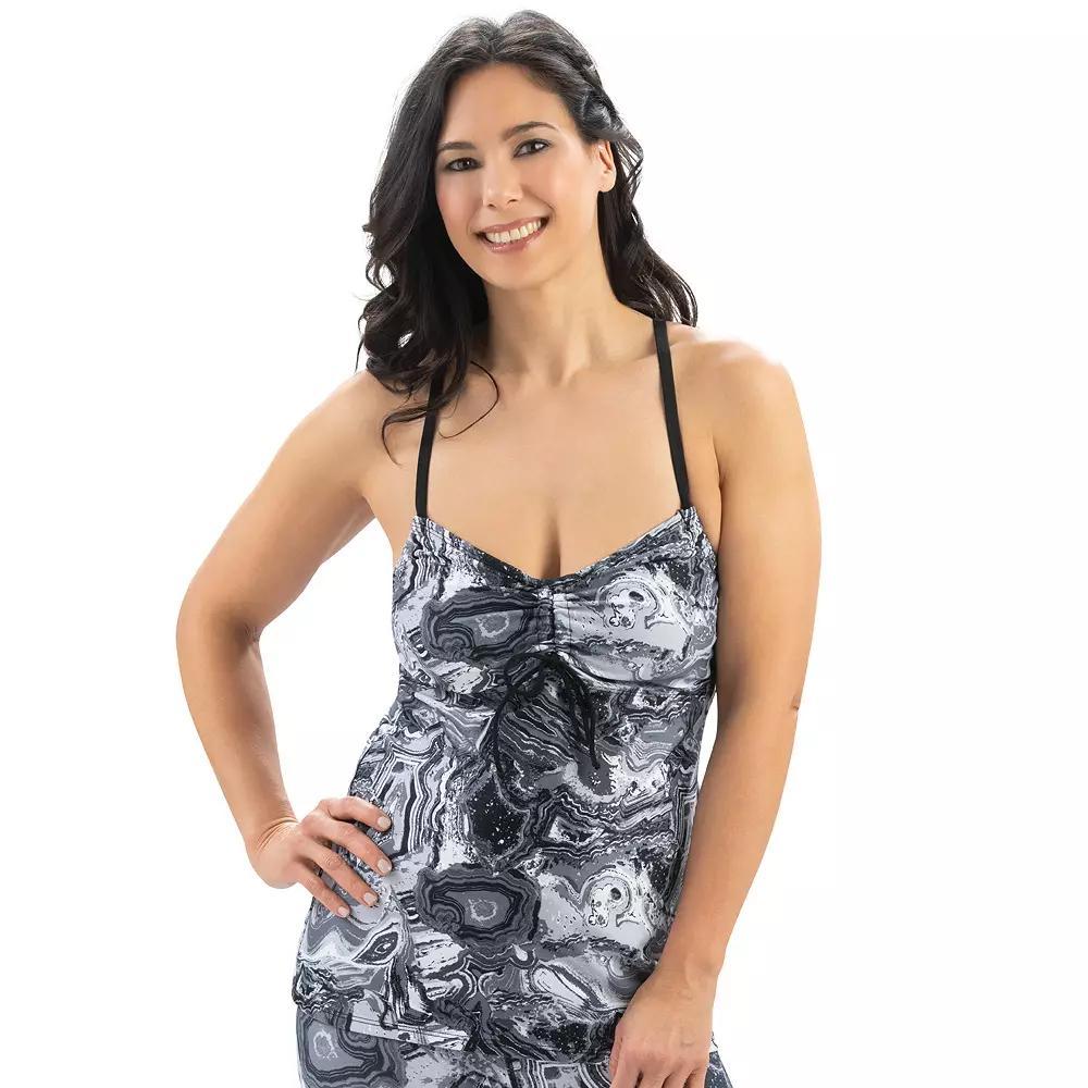 Women's Dolfin Aquashape Print Tie Tankini Top, Size: XS, Desert Blue Product Image