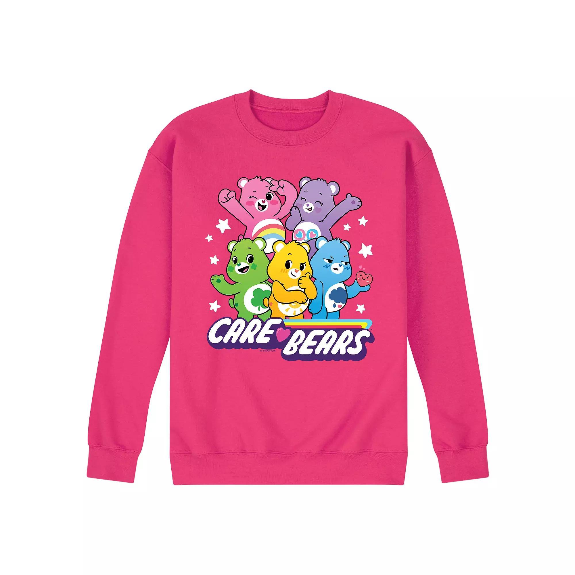 Men's Care Bears Unlock The Magic Group Fleece Sweatshirt, Size: Large, Pink Product Image