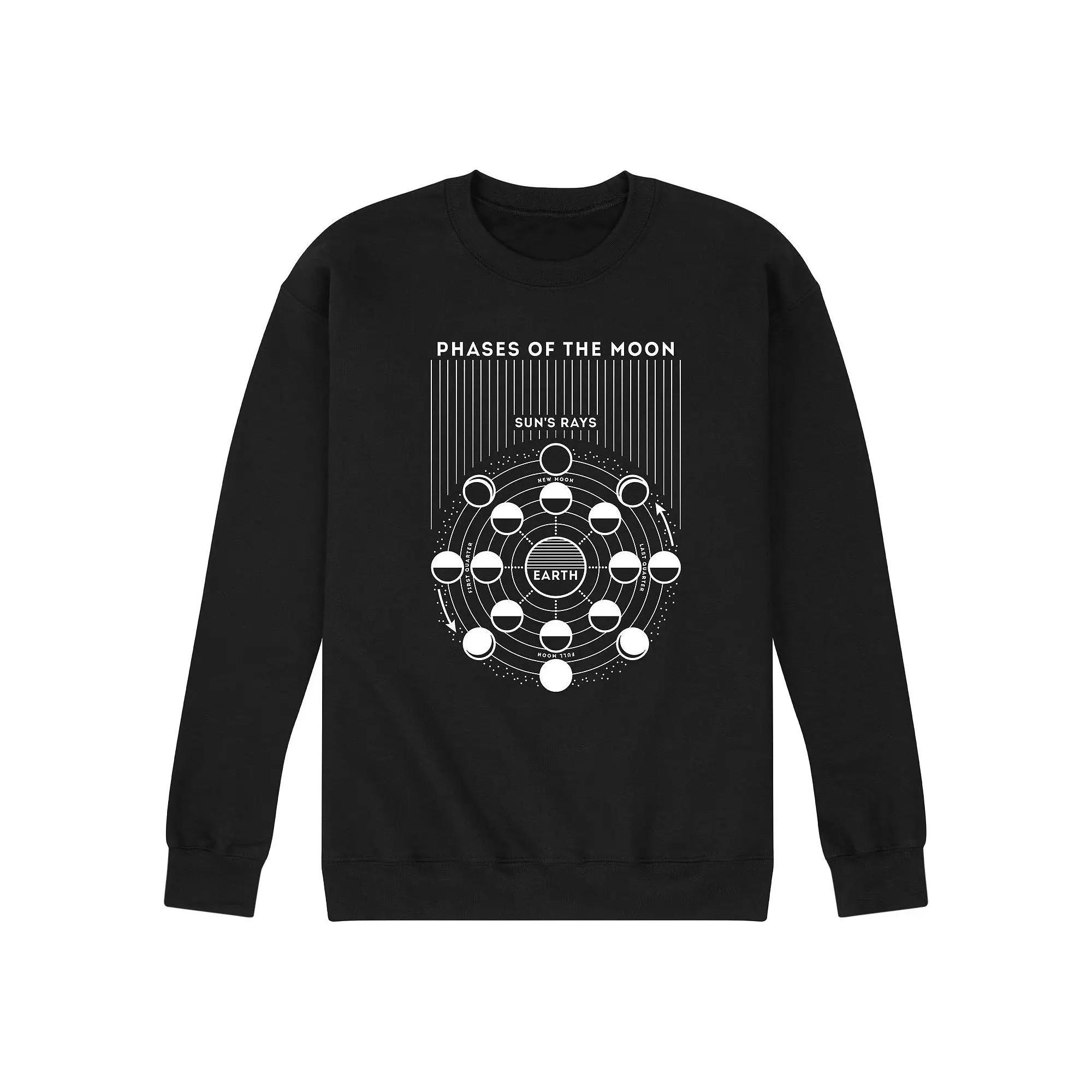 Men's Moon Phases Diagram Sweatshirt, Size: Medium, Black Product Image