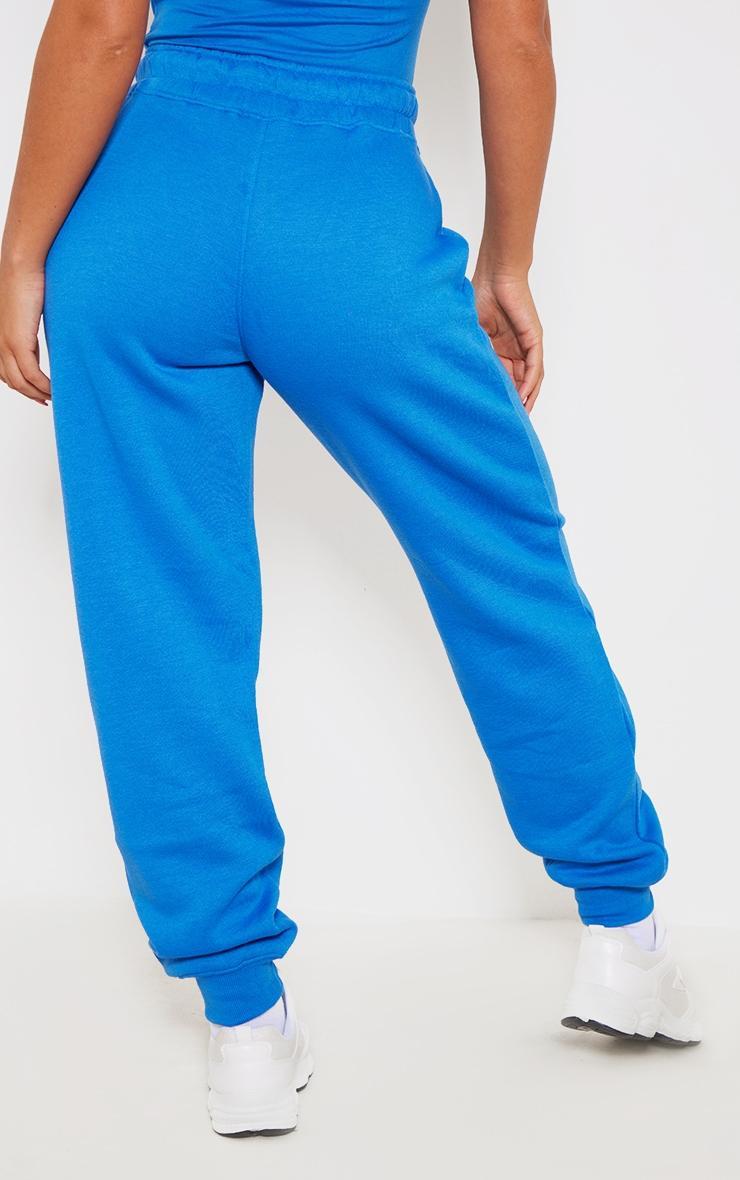 PRETTYLITTLETHING Blue Logo High Waisted Cuffed Sweatpants Product Image