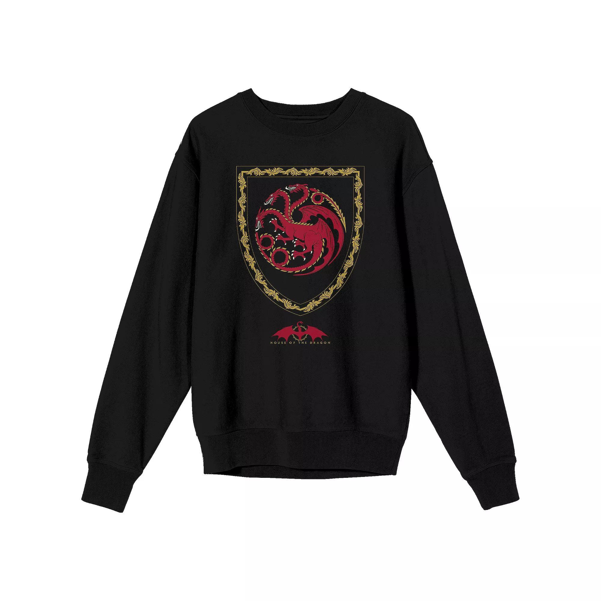 Men's House of the Dragon Red Long Sleeve Tee, Size: Small, Black Product Image