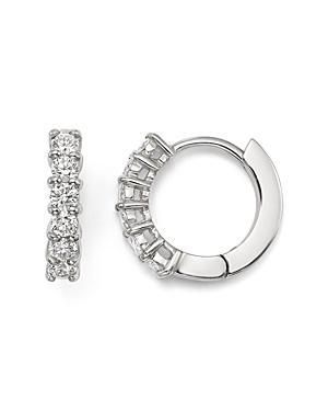 Roberto Coin 18K White Gold Small Hoop Earrings with Diamonds Product Image