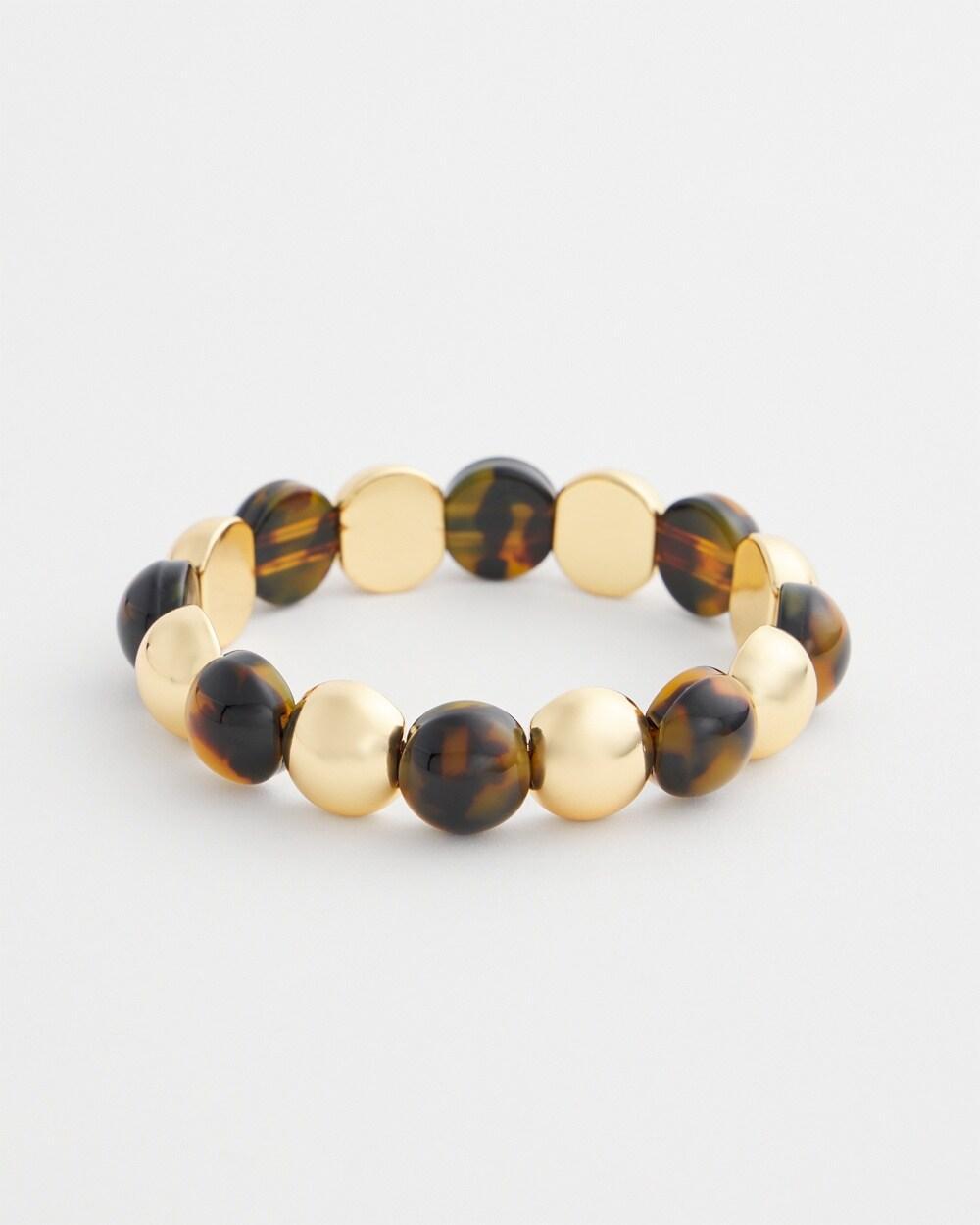 Faux Tort Beaded Stretch Bracelet Product Image