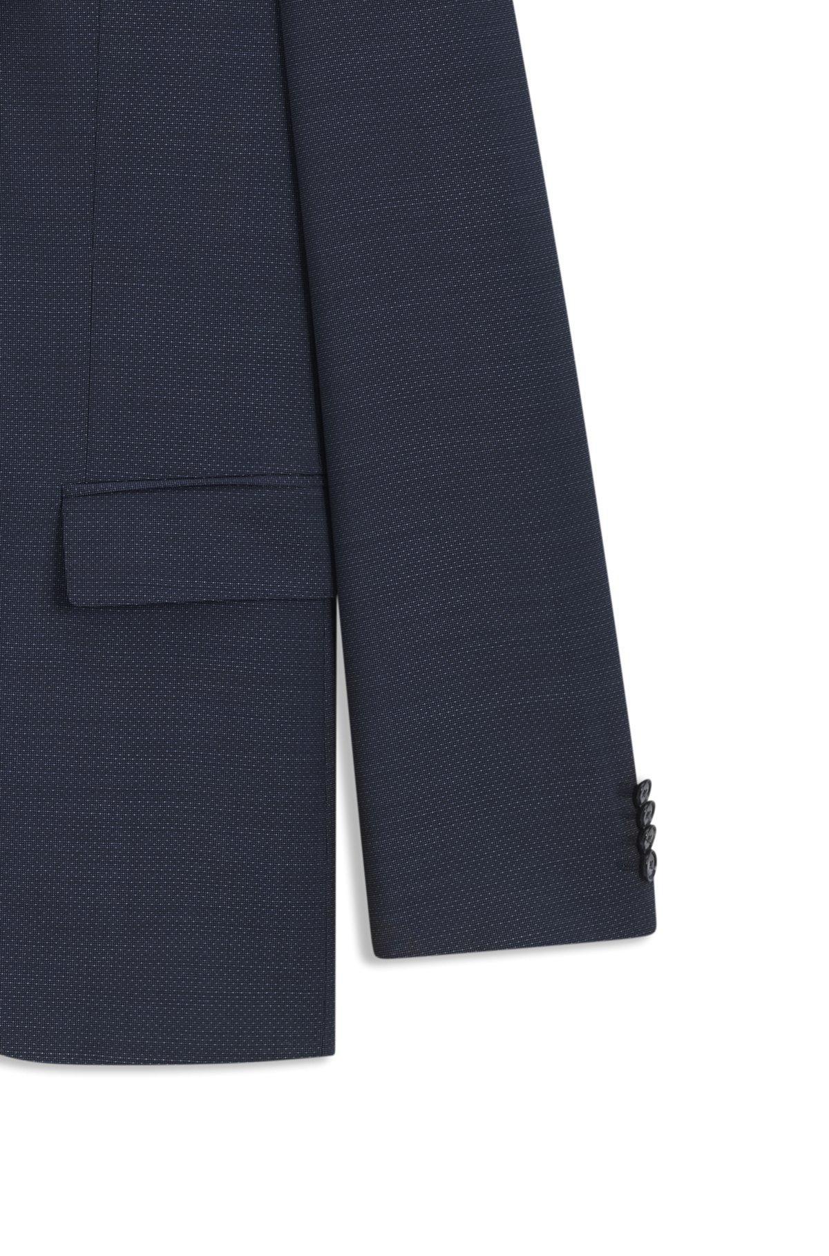 BOSS - Regular-fit suit in micro-patterned wool - Dark Blue Product Image