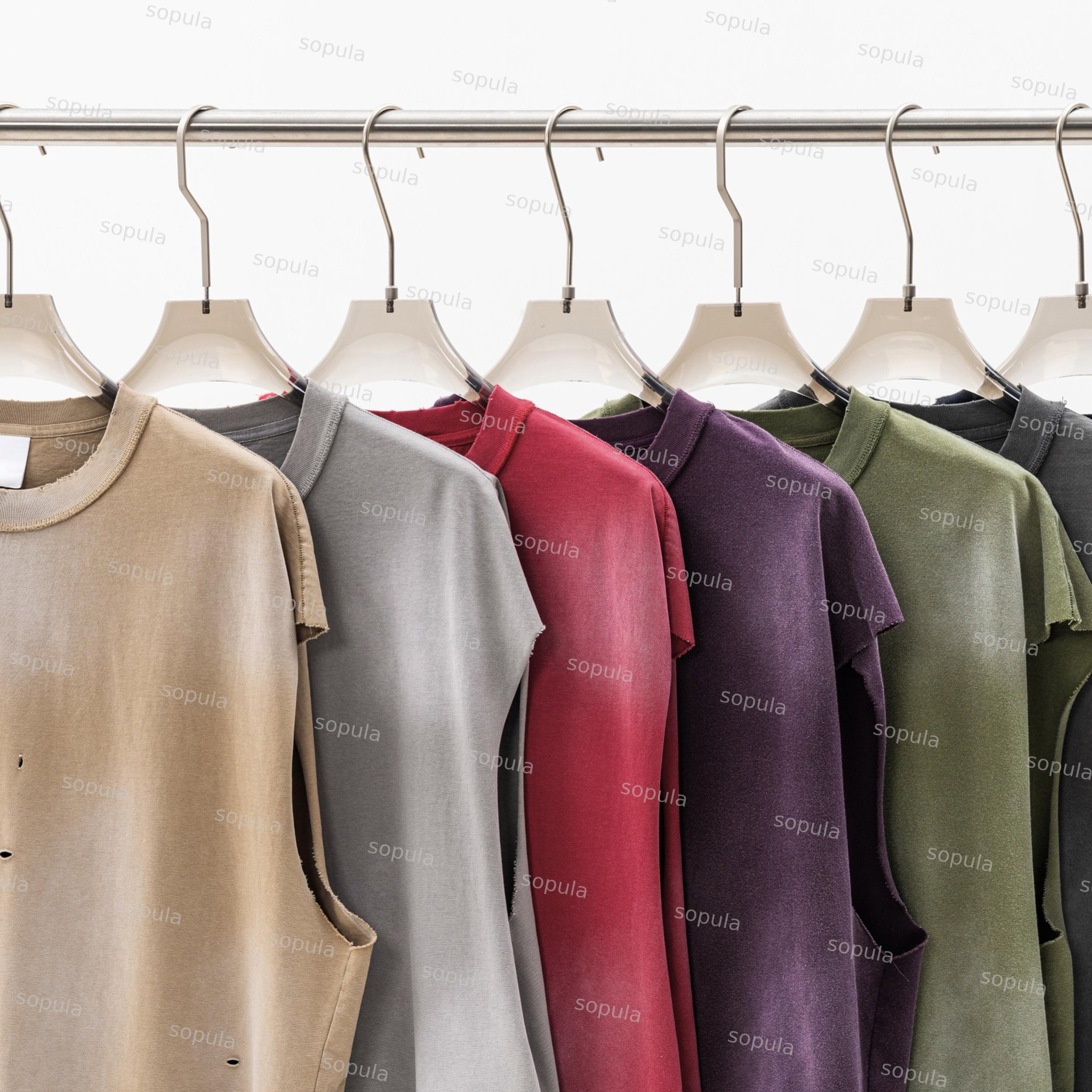 Men's Washed Casual Virtual Shadow Graphic Tank Top Product Image