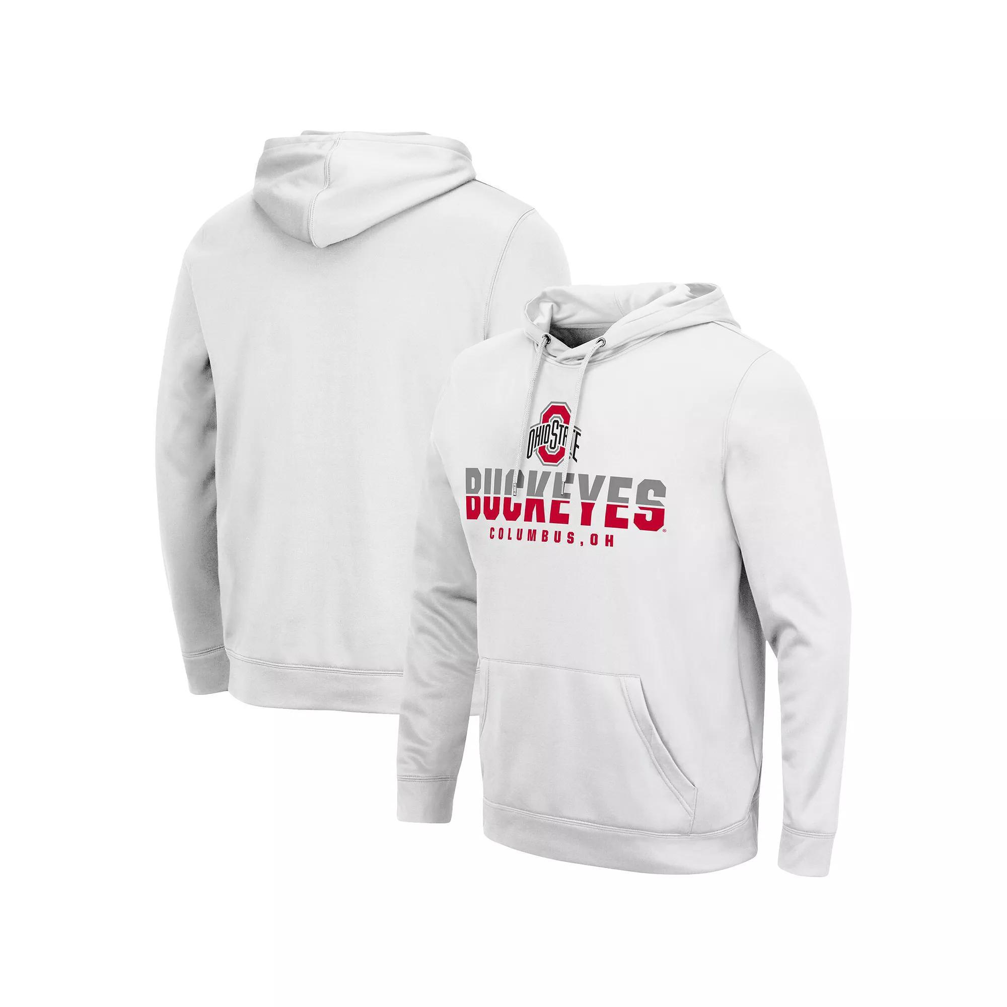 Men's Colosseum White Clemson Tigers Lantern Pullover Hoodie,  Product Image