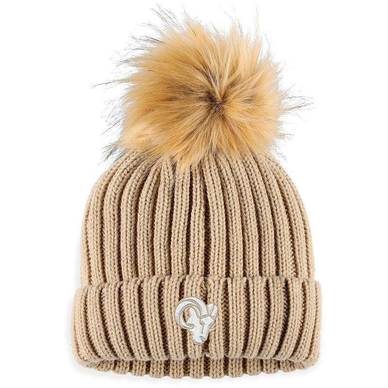 Womens WEAR by Erin Andrews Natural Los Angeles Rams Neutral Cuffed Knit Hat with Pom Product Image