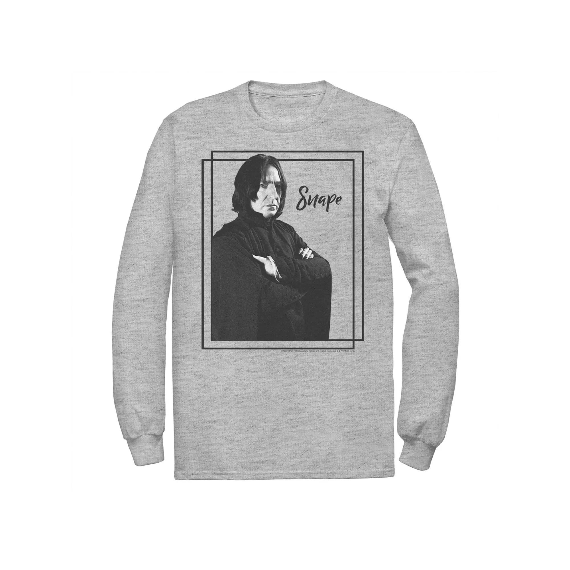 Men's Harry Potter Snape Simple Framed Portrait Long Sleeve Graphic Tee, Size: Small, Athletic Grey Product Image