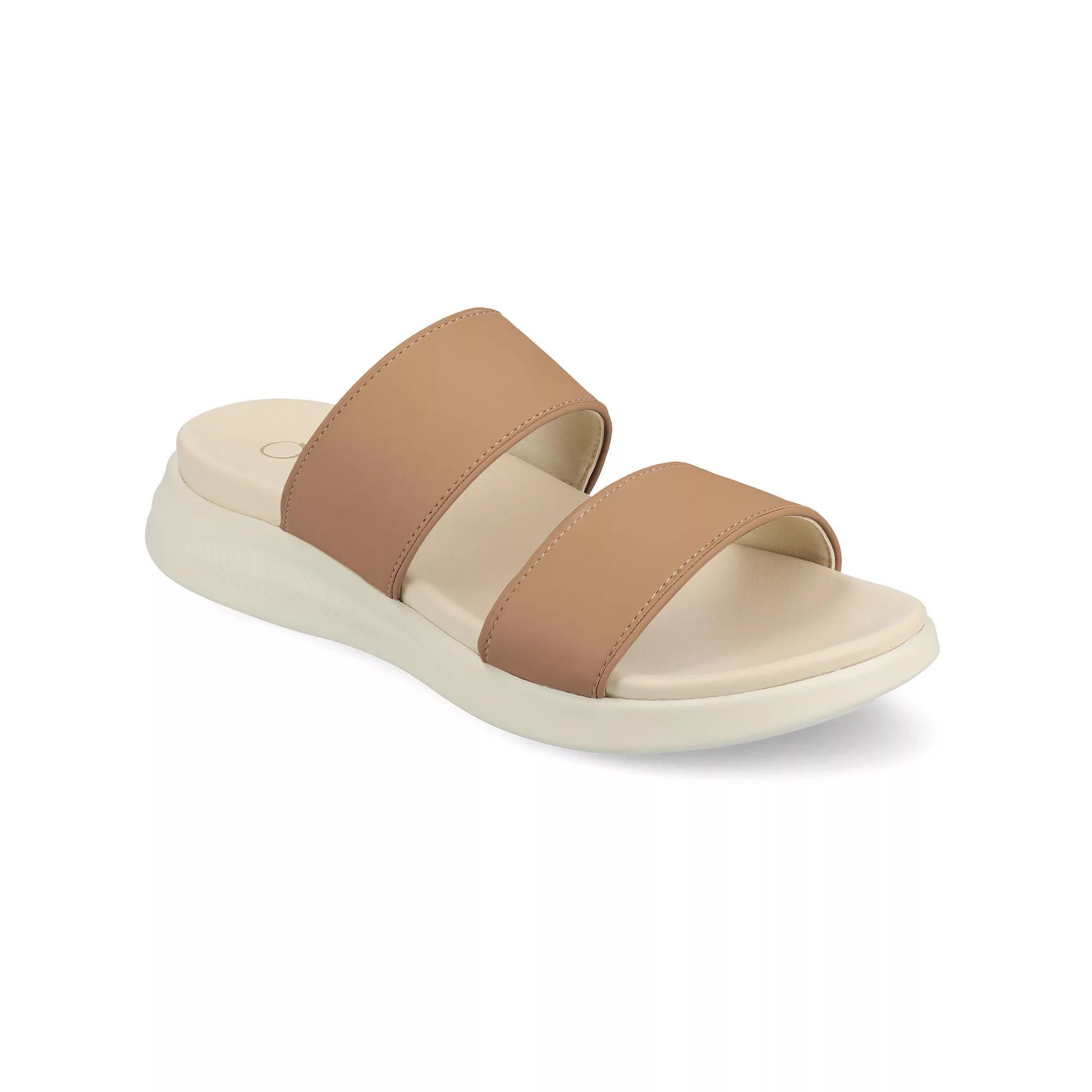 Journee Women's Janis Slip-On Sandals, Size: 6.5, Brown Product Image