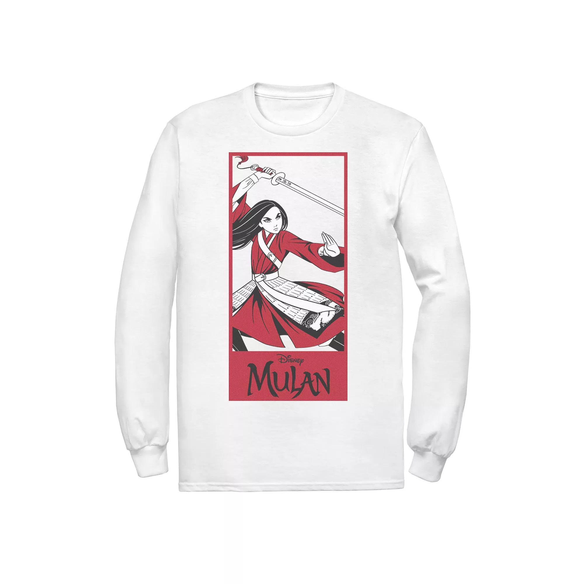 Men's Disney Mulan Live Action Mulan Action Pose Panel Tee, Size: Large, White Product Image